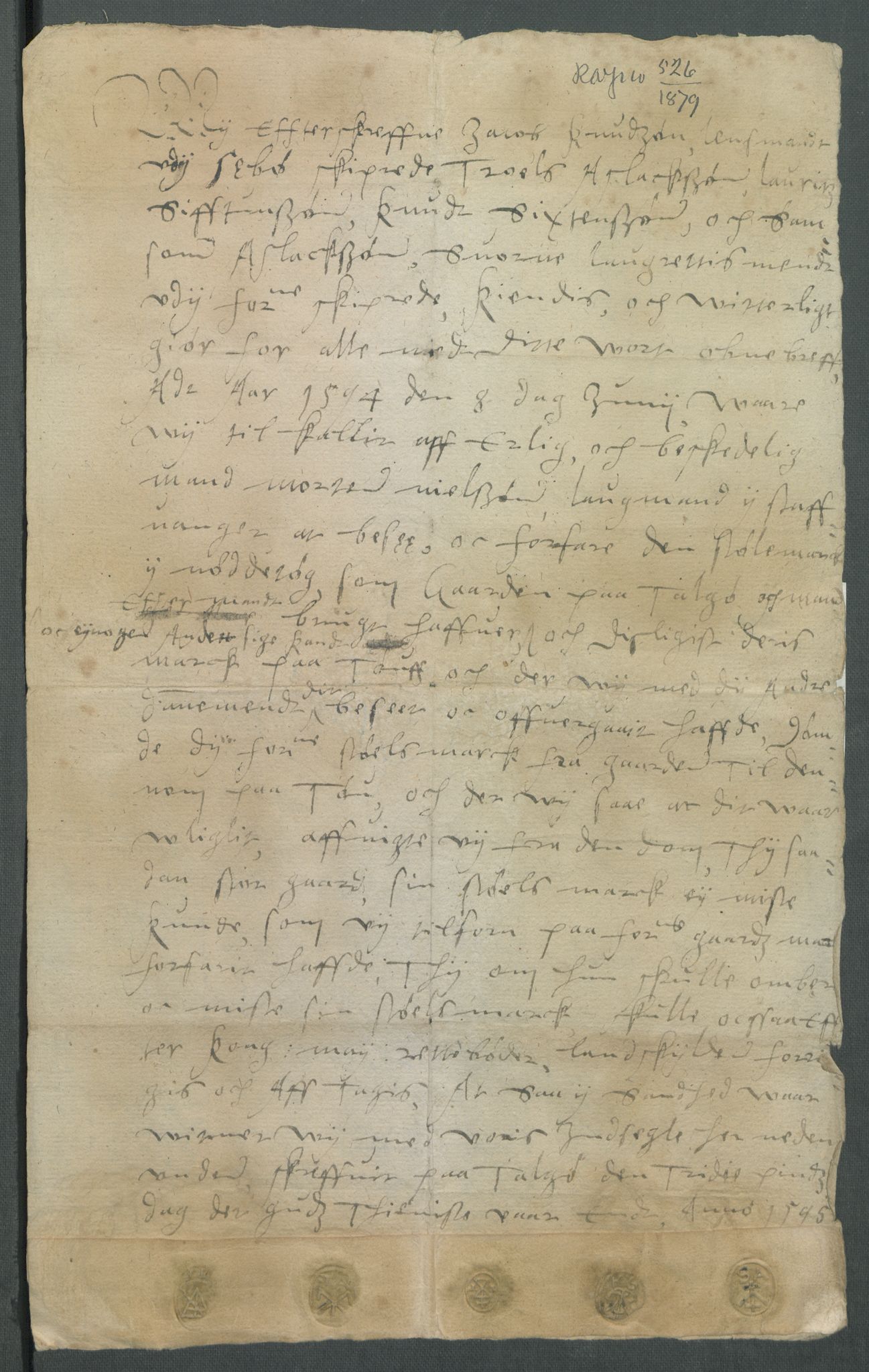 Riksarkivets diplomsamling, AV/RA-EA-5965/F02/L0100: Dokumenter, 1595, p. 4
