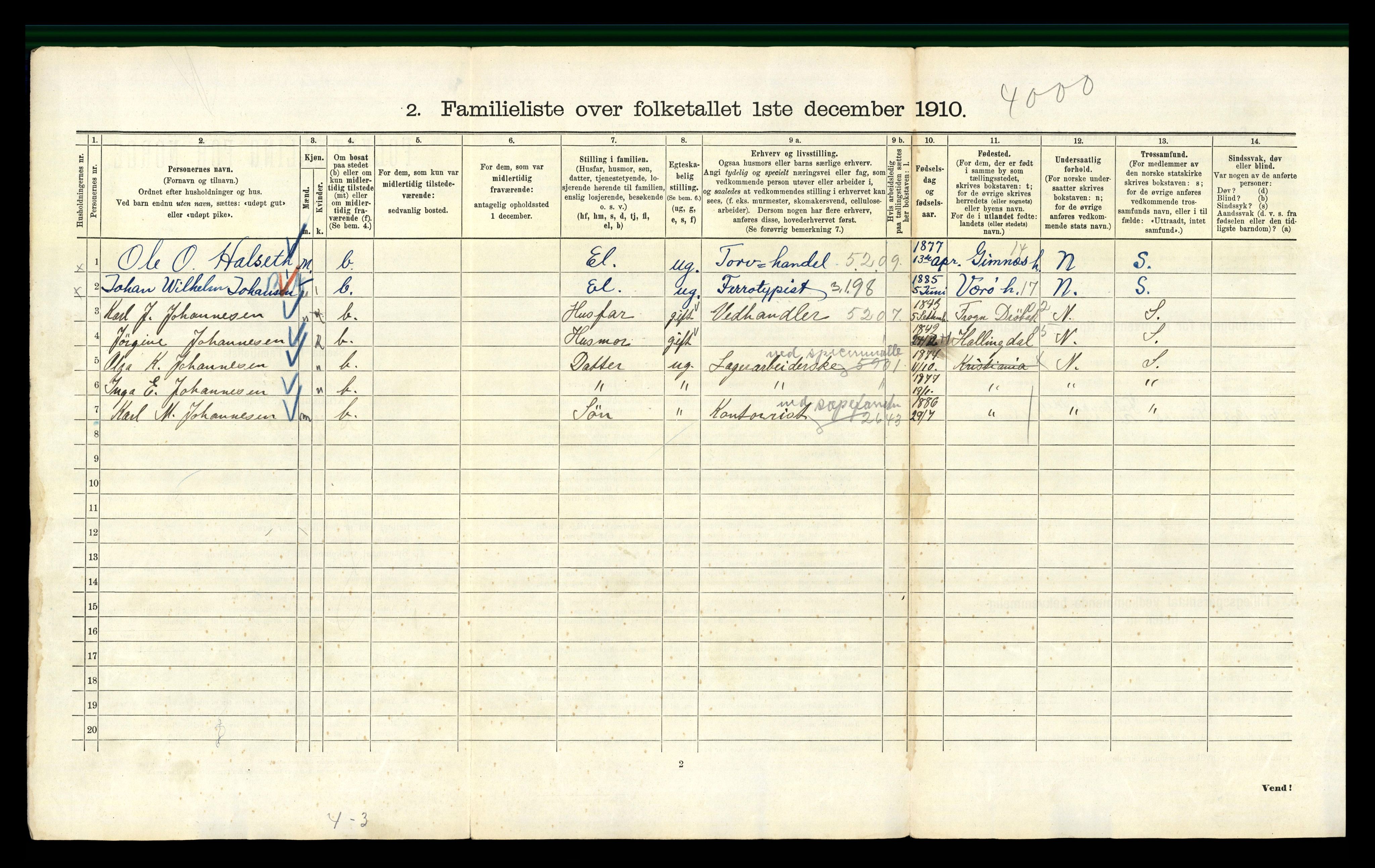 RA, 1910 census for Kristiania, 1910, p. 72156