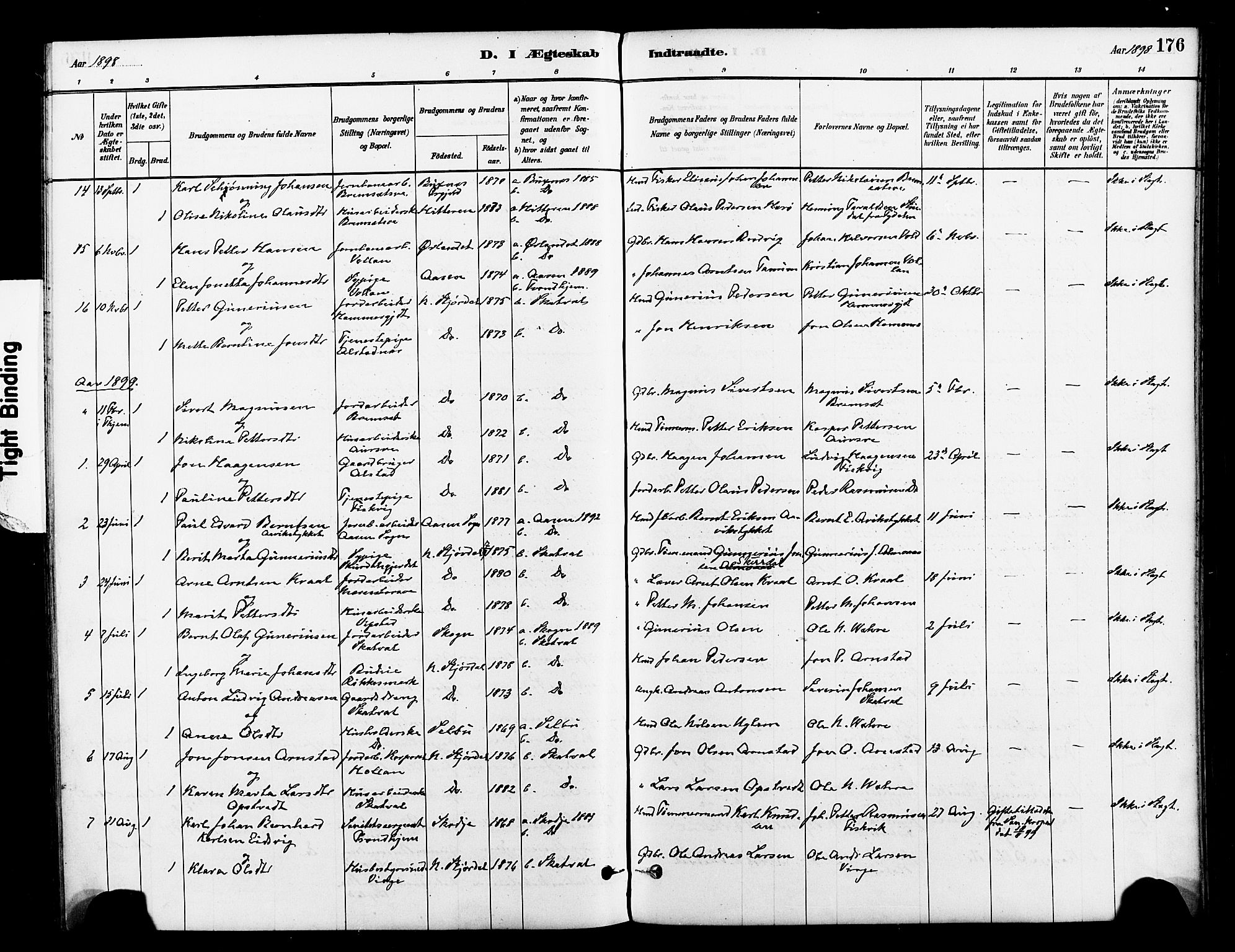 Ministerialprotokoller, klokkerbøker og fødselsregistre - Nord-Trøndelag, SAT/A-1458/712/L0100: Parish register (official) no. 712A01, 1880-1900, p. 176