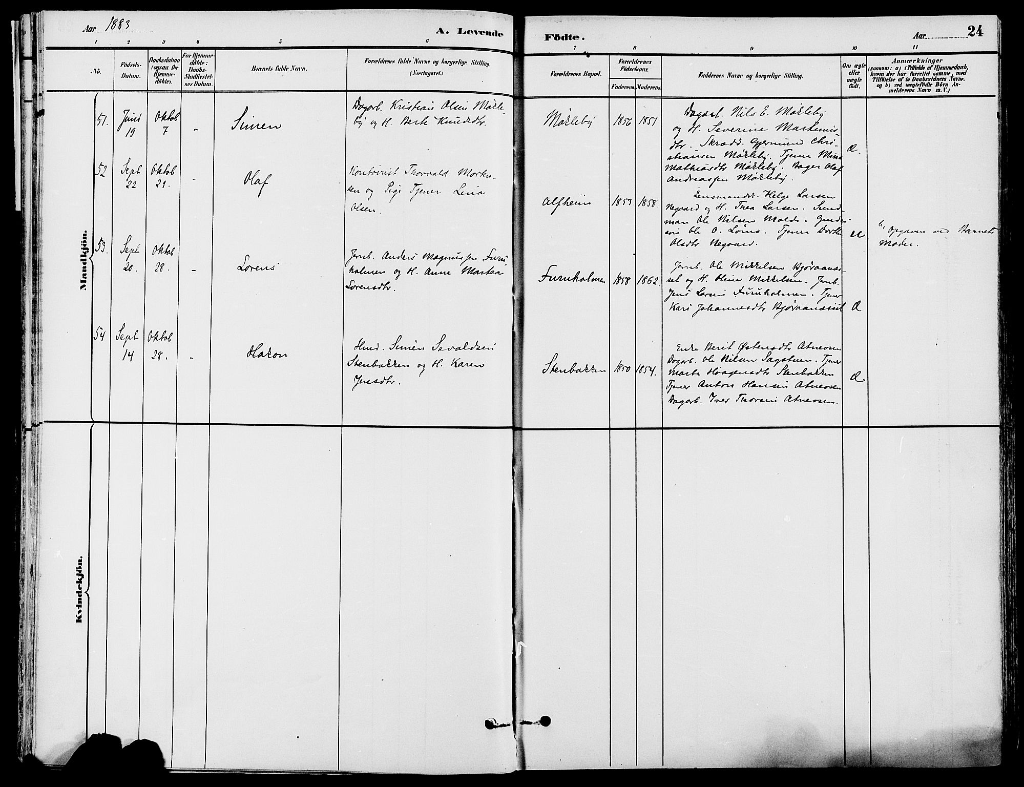 Stor-Elvdal prestekontor, SAH/PREST-052/H/Ha/Haa/L0002: Parish register (official) no. 2, 1882-1907, p. 24