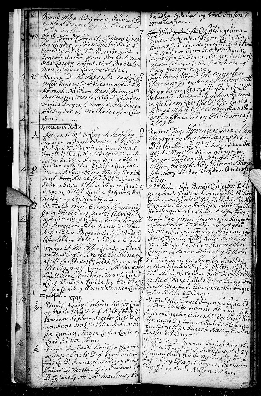 Gjerstad sokneprestkontor, AV/SAK-1111-0014/F/Fb/Fba/L0001: Parish register (copy) no. B 1, 1797-1816, p. 6-7
