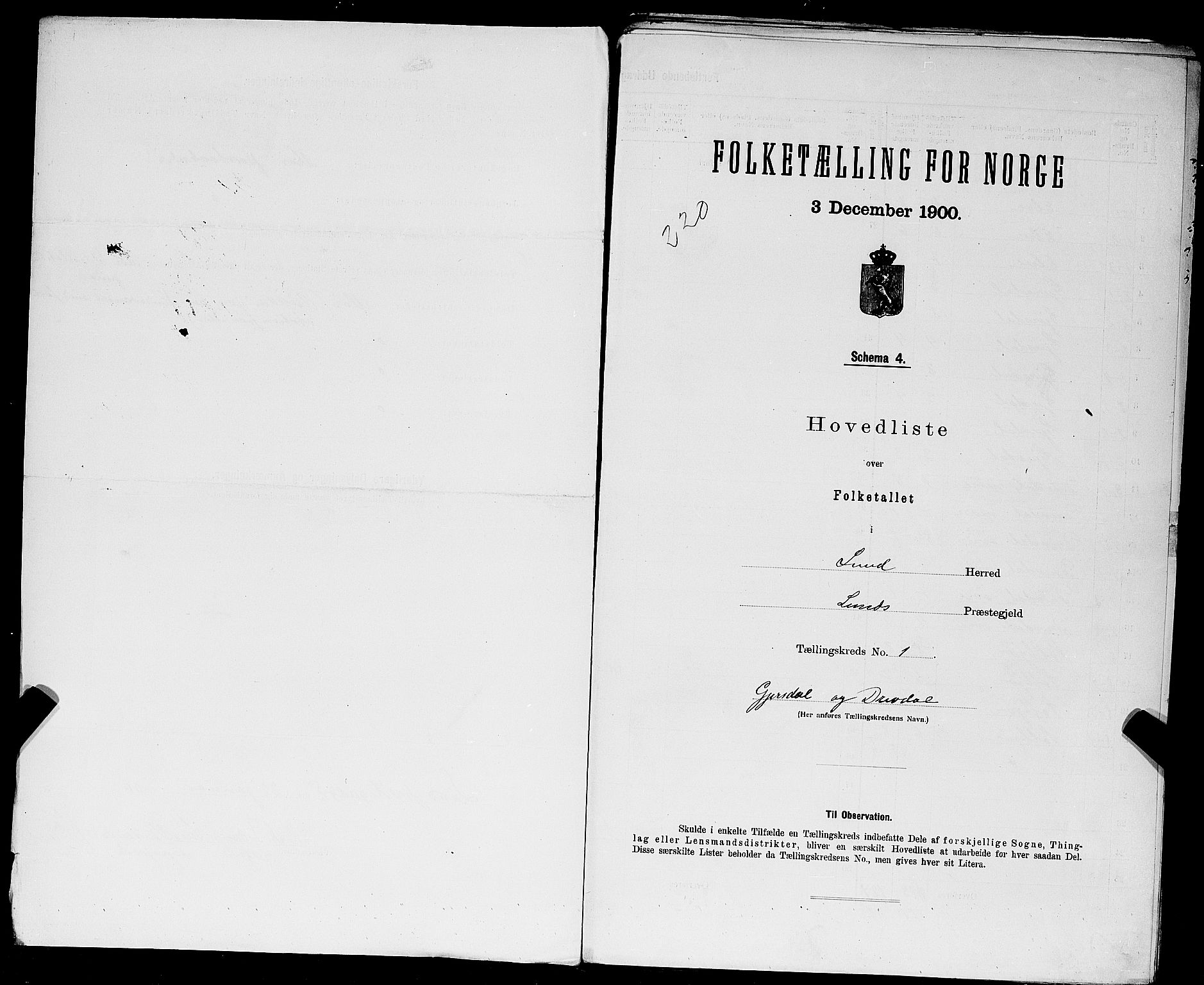 SAST, 1900 census for Lund, 1900, p. 11