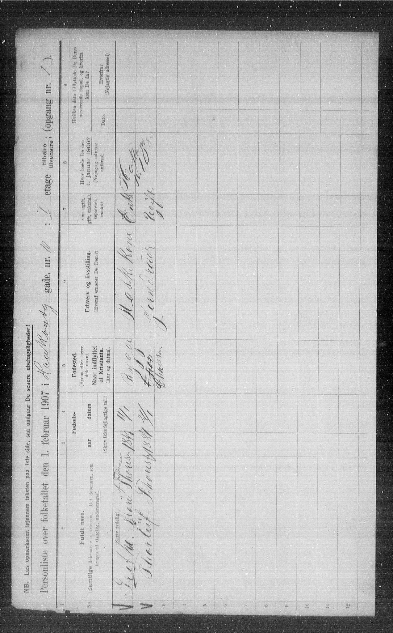 OBA, Municipal Census 1907 for Kristiania, 1907, p. 21946