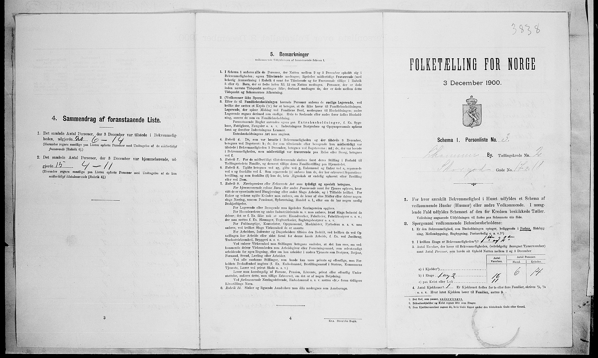 SAH, 1900 census for Lillehammer, 1900, p. 547