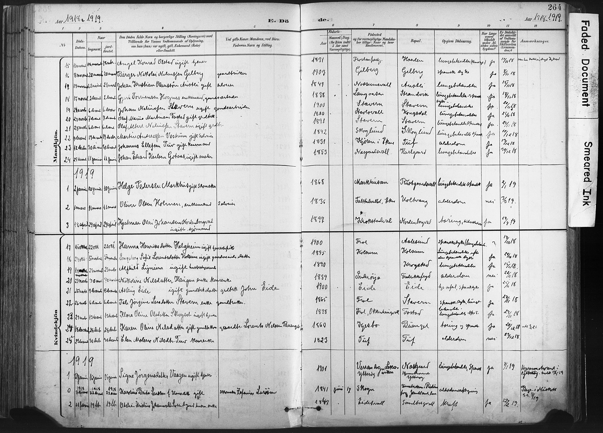Ministerialprotokoller, klokkerbøker og fødselsregistre - Nord-Trøndelag, SAT/A-1458/717/L0162: Parish register (official) no. 717A12, 1898-1923, p. 264