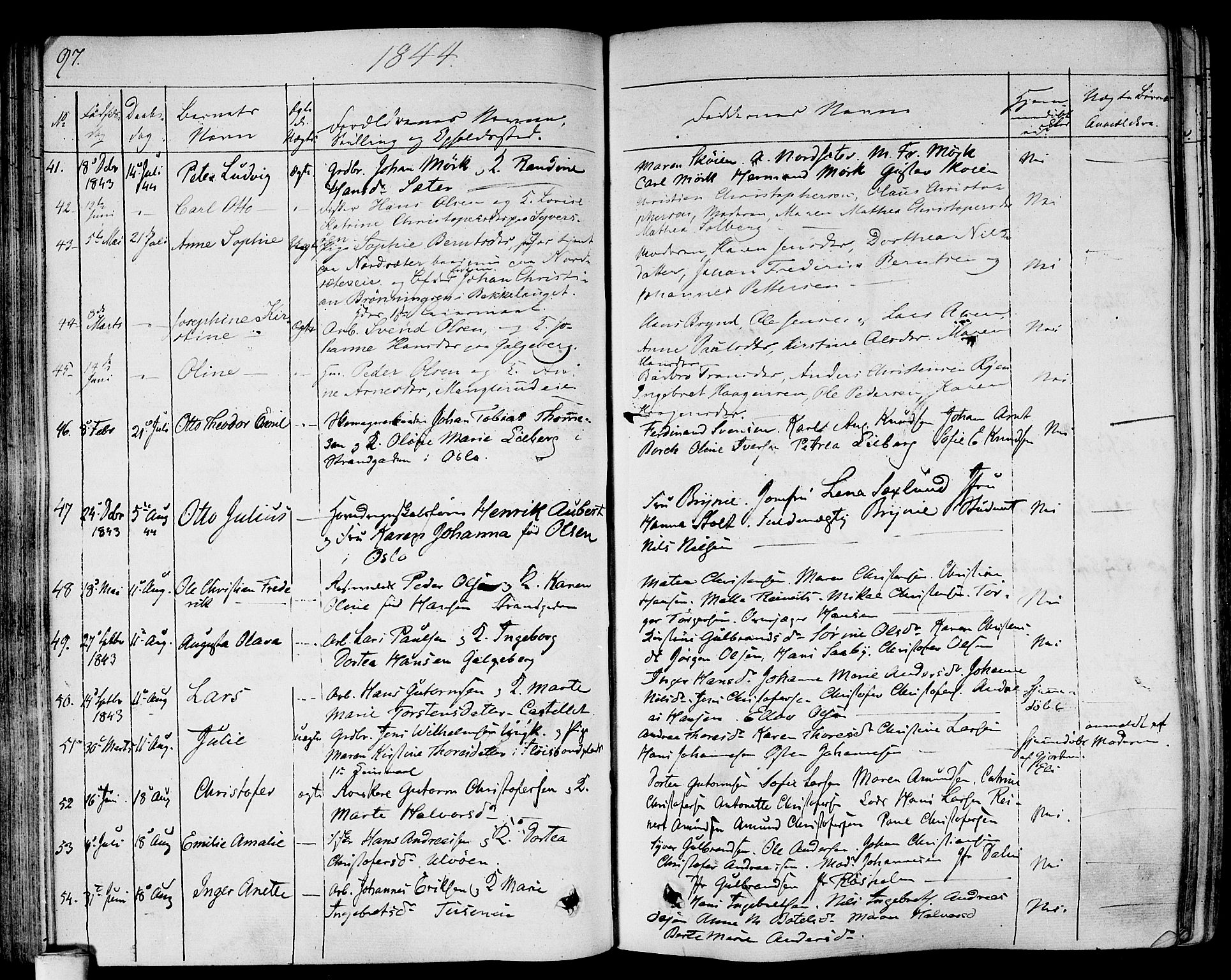 Gamlebyen prestekontor Kirkebøker, SAO/A-10884/F/Fa/L0003: Parish register (official) no. 3, 1829-1849, p. 97