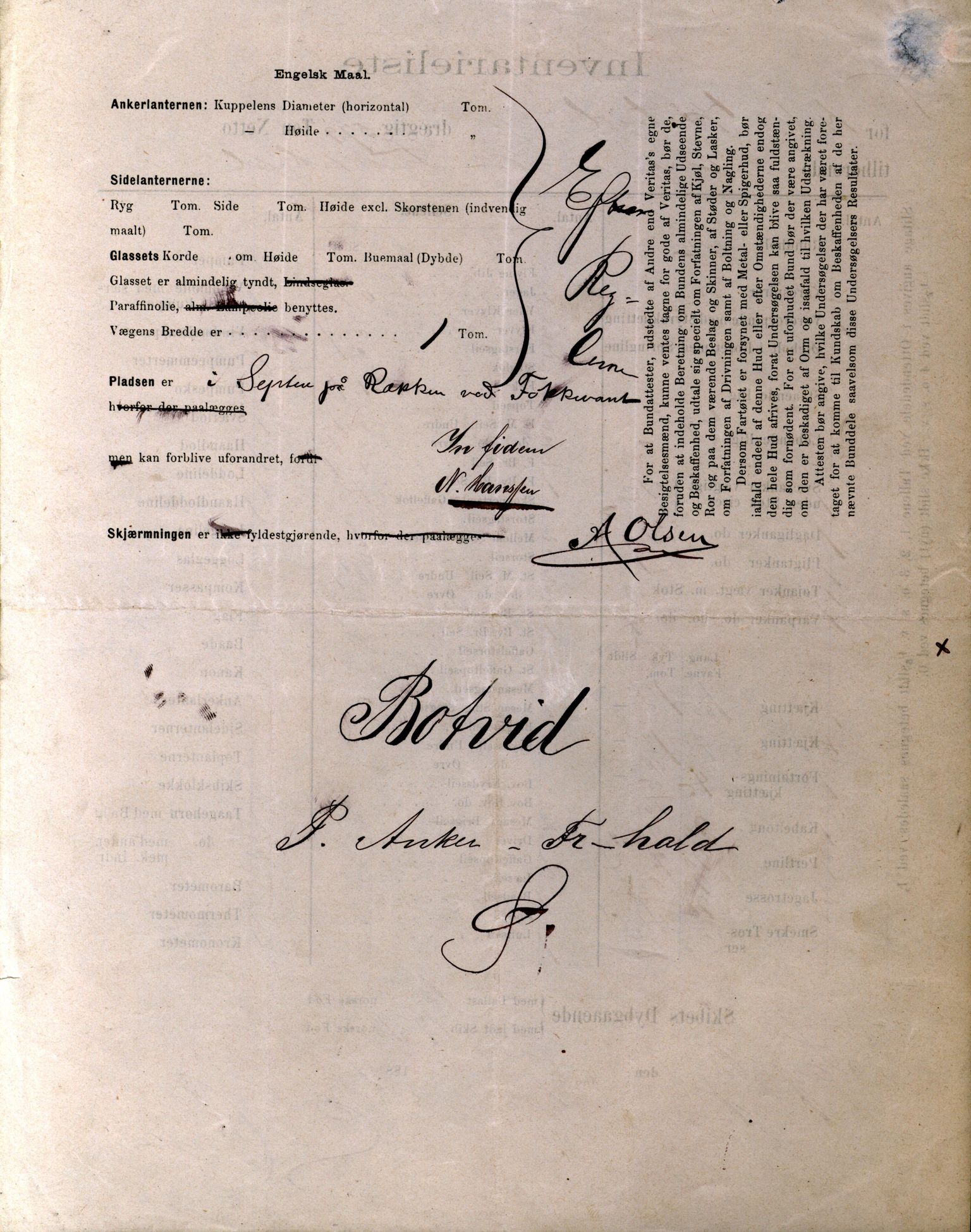 Pa 63 - Østlandske skibsassuranceforening, VEMU/A-1079/G/Ga/L0019/0010: Havaridokumenter / Victoria, Vigor, Cathrine, Brillant, Alvega, Rotvid, 1886, p. 102