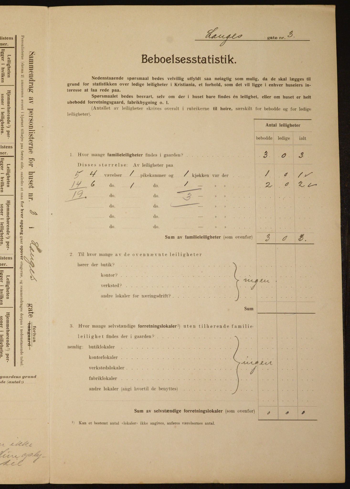 OBA, Municipal Census 1910 for Kristiania, 1910, p. 54347