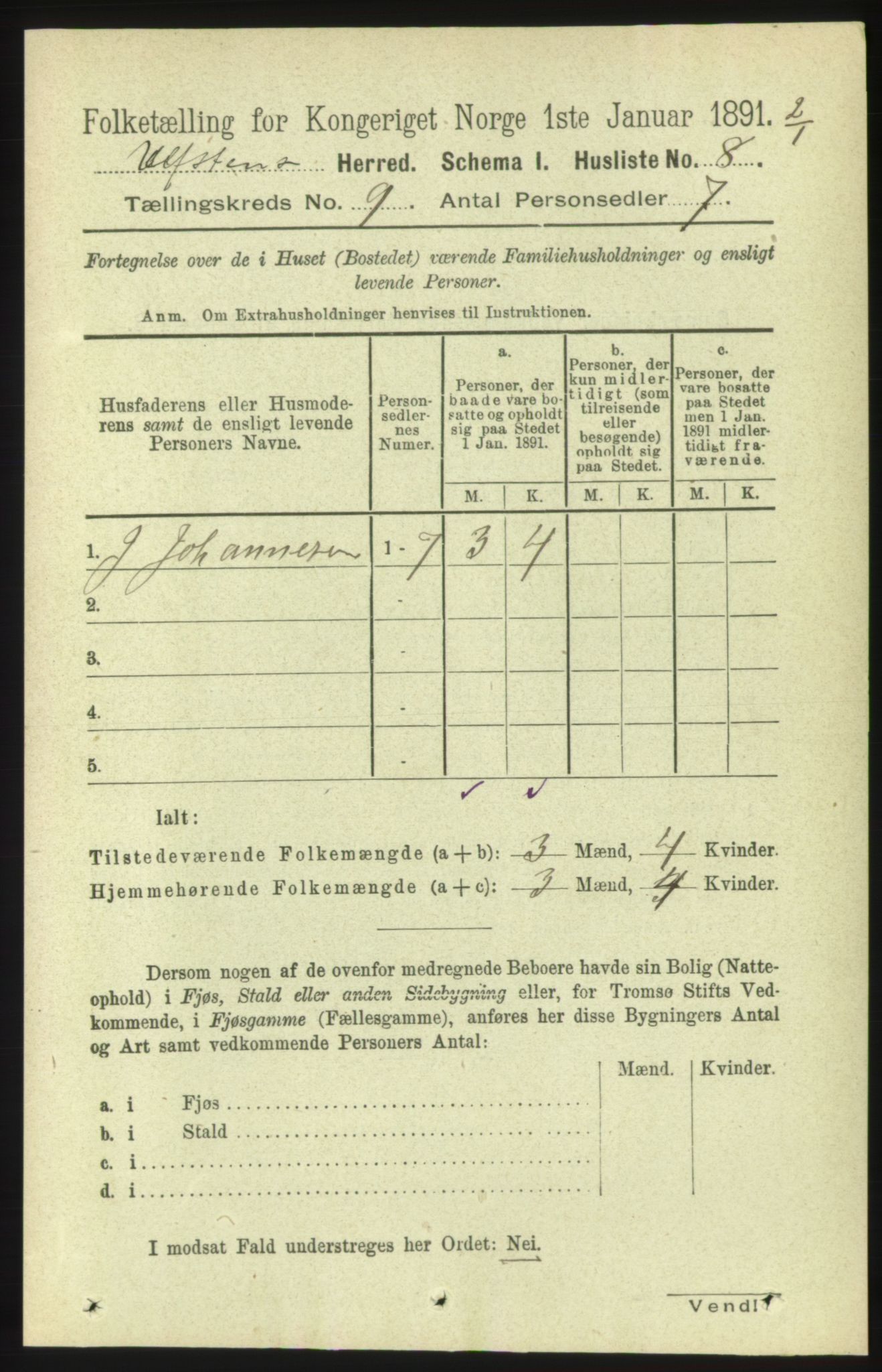 RA, 1891 census for 1516 Ulstein, 1891, p. 2773