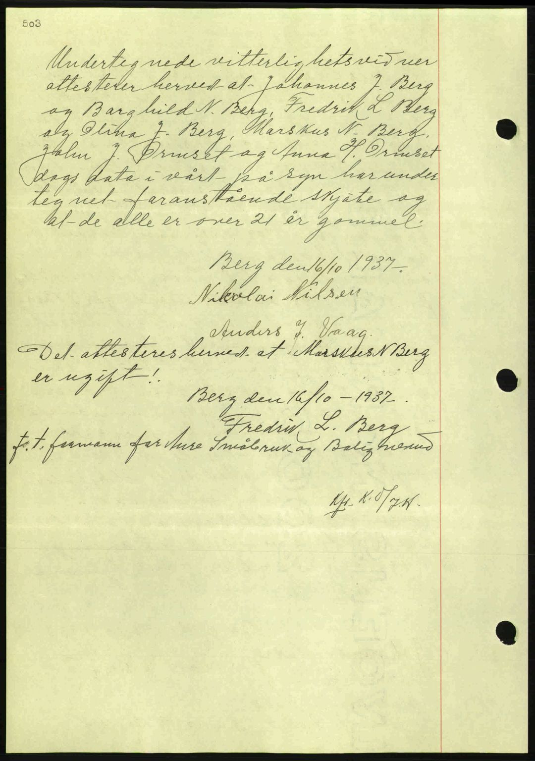 Nordmøre sorenskriveri, AV/SAT-A-4132/1/2/2Ca: Mortgage book no. A82, 1937-1938, Diary no: : 2678/1937