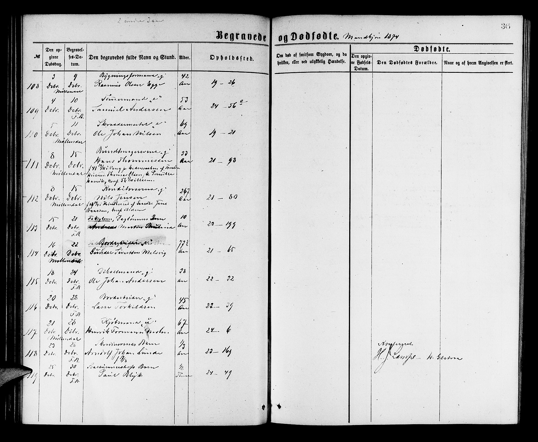 Korskirken sokneprestembete, AV/SAB-A-76101/H/Hab: Parish register (copy) no. E 3, 1871-1883, p. 36