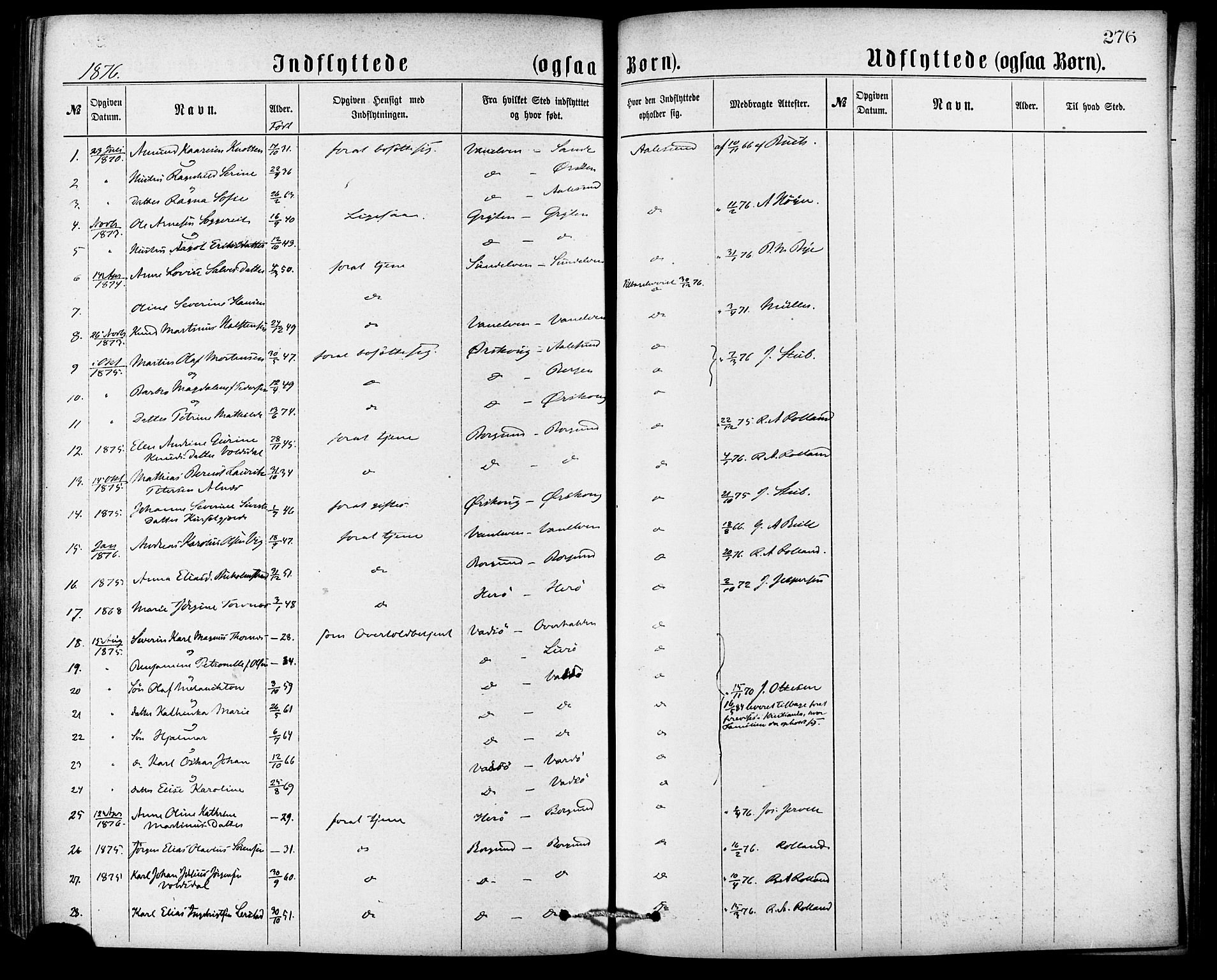 Ministerialprotokoller, klokkerbøker og fødselsregistre - Møre og Romsdal, SAT/A-1454/529/L0453: Parish register (official) no. 529A03, 1872-1877, p. 276