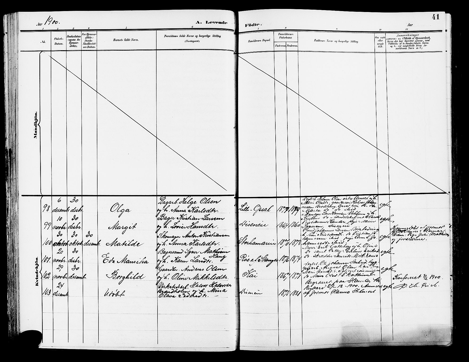 Vang prestekontor, Hedmark, AV/SAH-PREST-008/H/Ha/Hab/L0014: Parish register (copy) no. 14, 1896-1914, p. 41