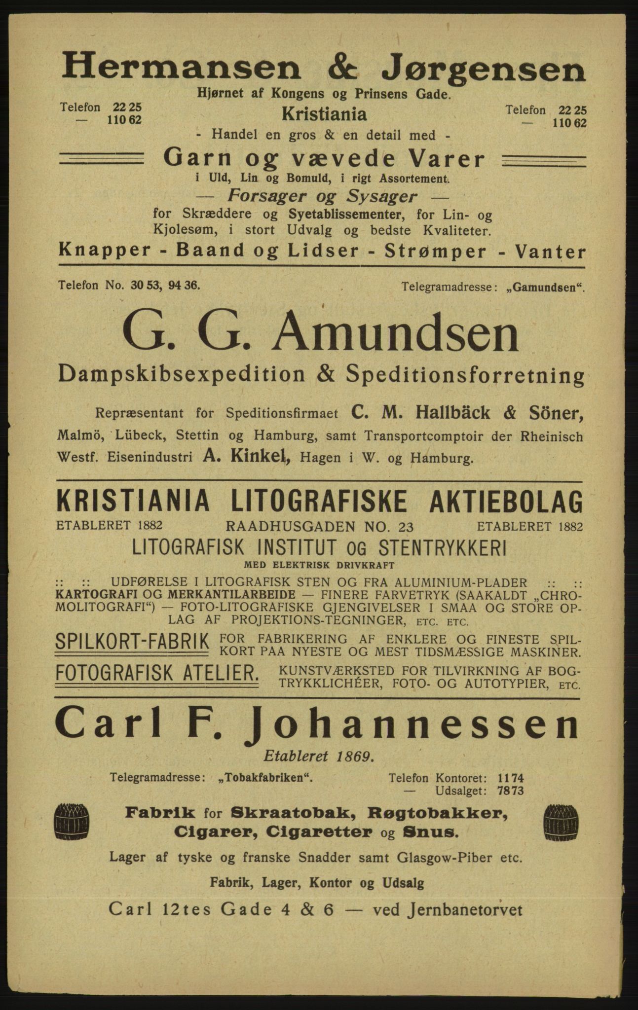 Kristiania/Oslo adressebok, PUBL/-, 1913, p. 6