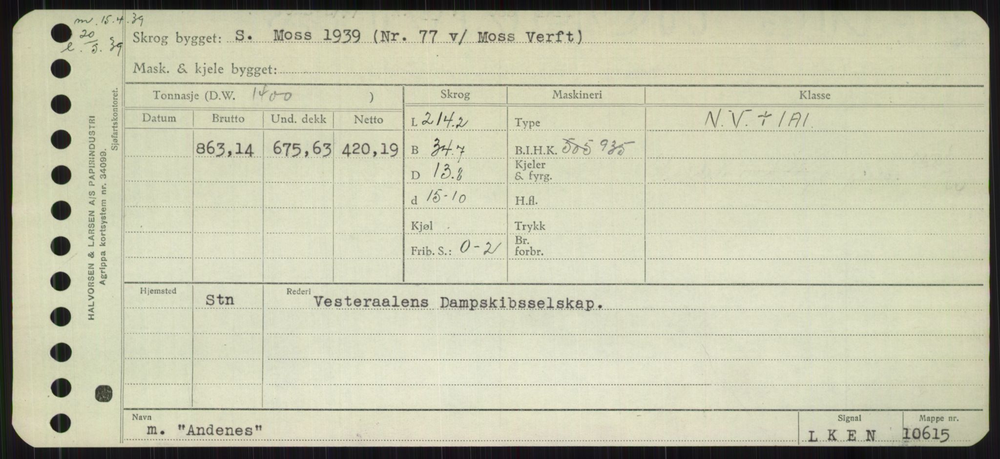 Sjøfartsdirektoratet med forløpere, Skipsmålingen, AV/RA-S-1627/H/Hb/L0001: Fartøy, A-D, p. 33