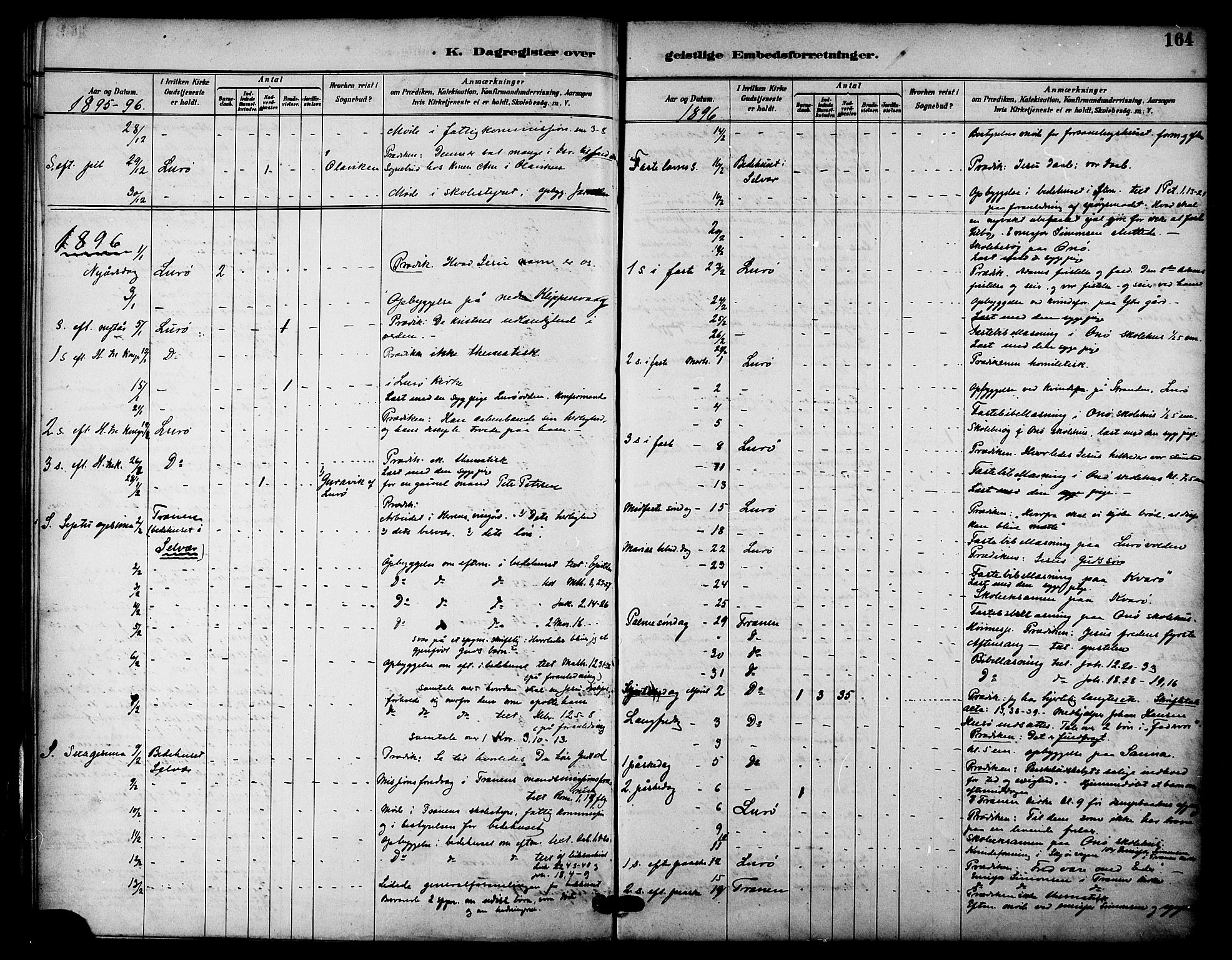 Ministerialprotokoller, klokkerbøker og fødselsregistre - Nordland, SAT/A-1459/840/L0580: Parish register (official) no. 840A02, 1887-1909, p. 164