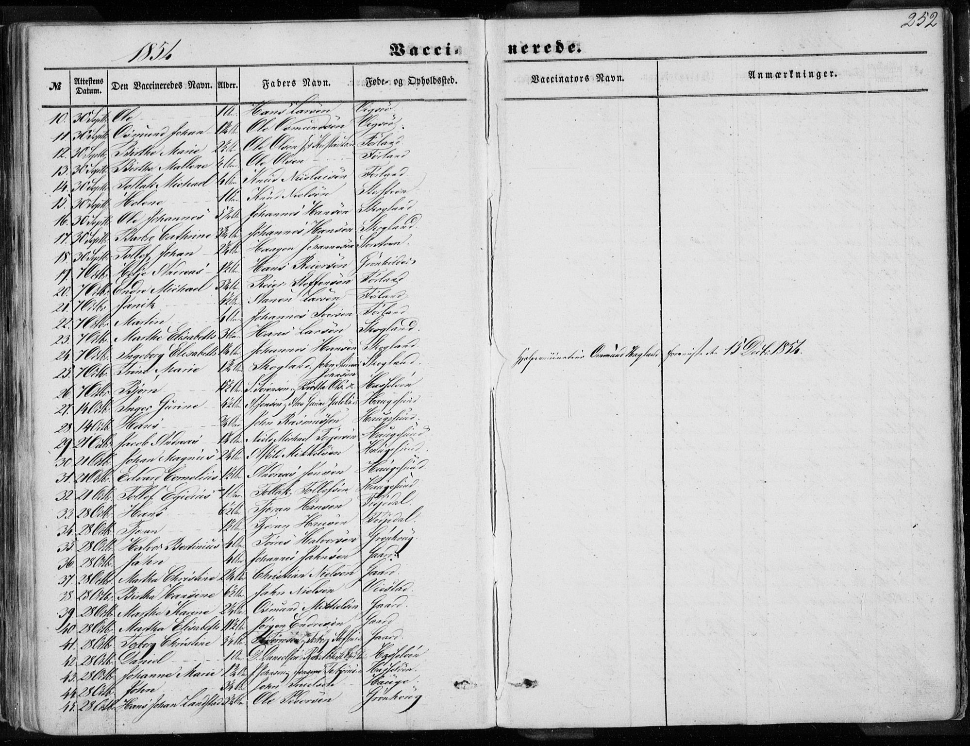 Torvastad sokneprestkontor, AV/SAST-A -101857/H/Ha/Haa/L0009: Parish register (official) no. A 9, 1847-1856, p. 252