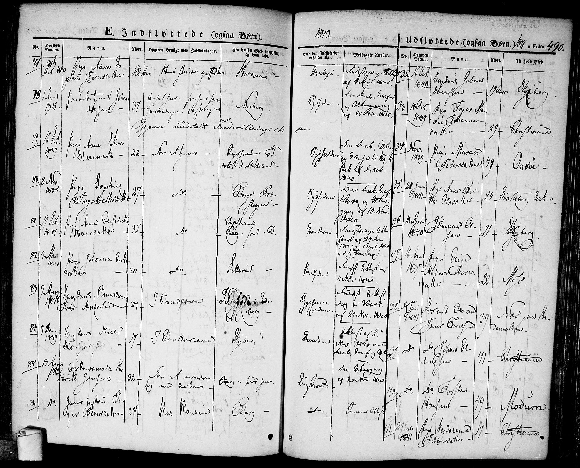 Halden prestekontor Kirkebøker, SAO/A-10909/F/Fa/L0005: Parish register (official) no. I 5, 1834-1845, p. 490