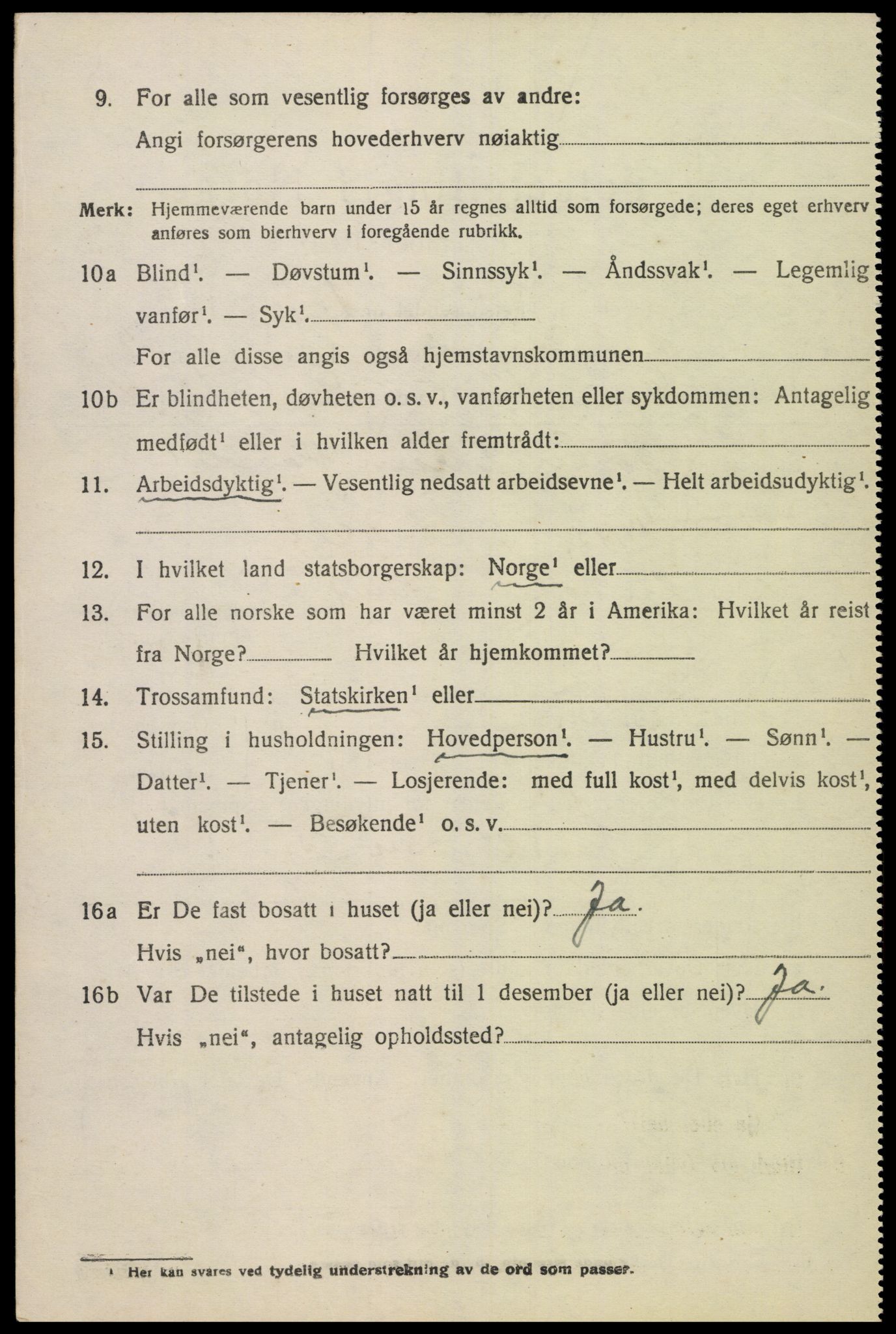 SAK, 1920 census for Grindheim, 1920, p. 870