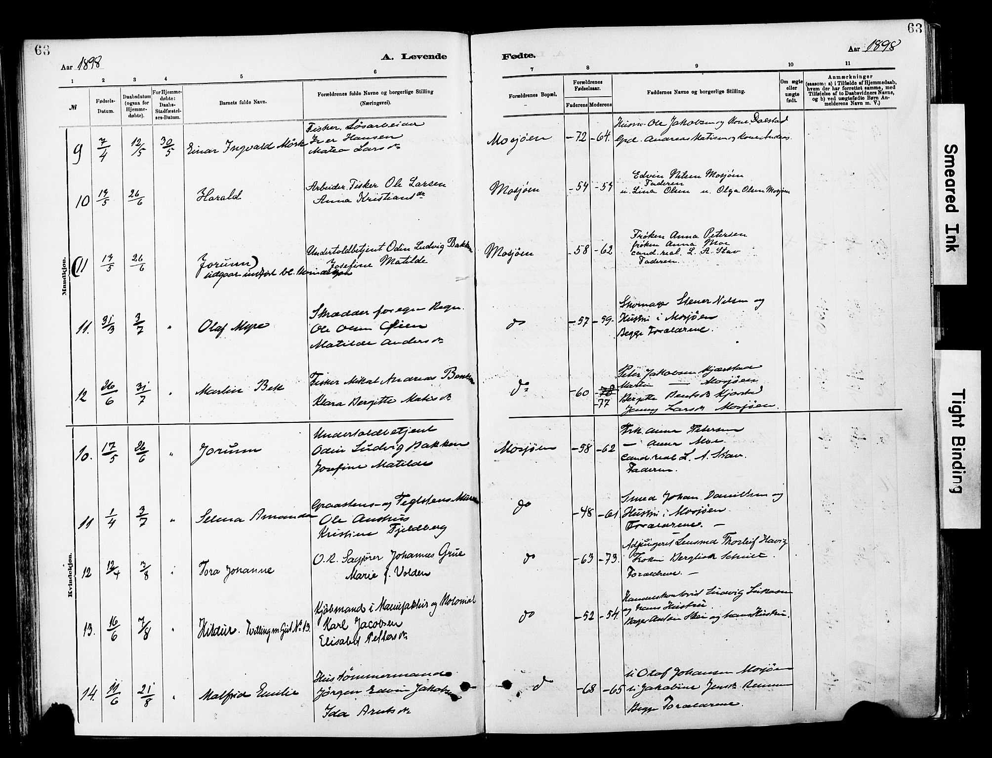 Ministerialprotokoller, klokkerbøker og fødselsregistre - Nordland, SAT/A-1459/820/L0296: Parish register (official) no. 820A17, 1880-1903, p. 63