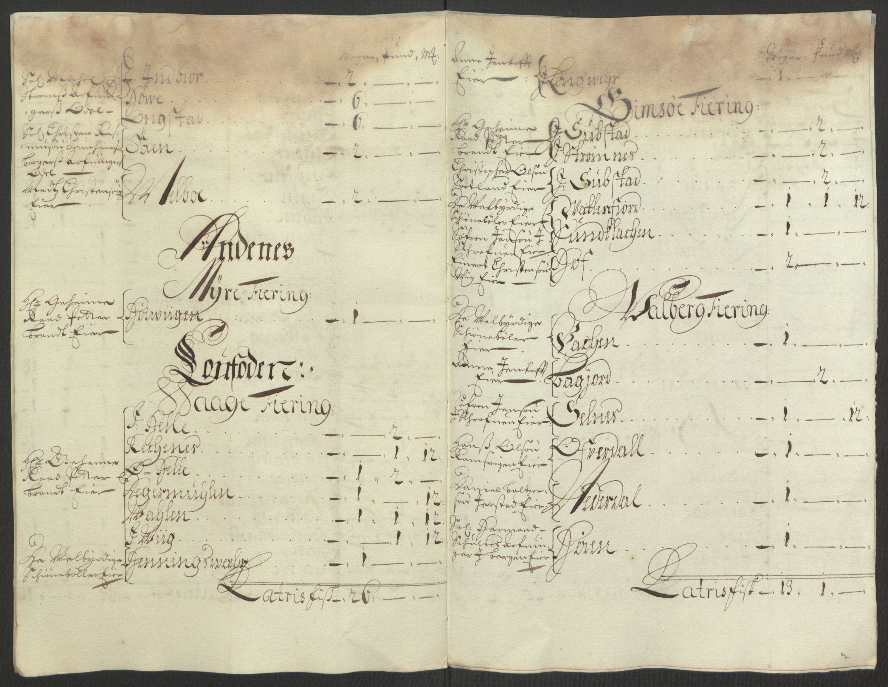 Rentekammeret inntil 1814, Reviderte regnskaper, Fogderegnskap, AV/RA-EA-4092/R67/L4677: Fogderegnskap Vesterålen, Andenes og Lofoten, 1694-1695, p. 237