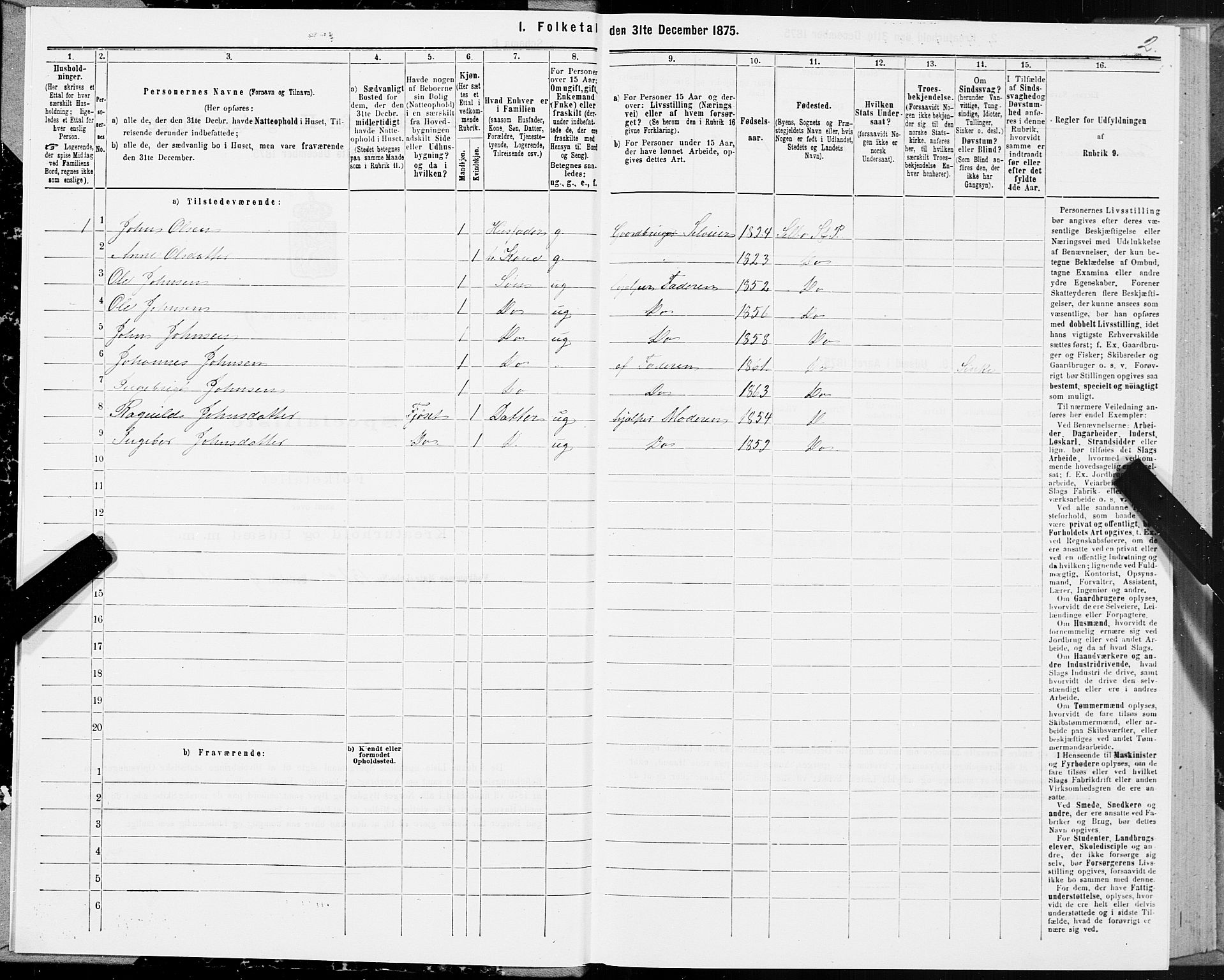 SAT, 1875 census for 1664P Selbu, 1875, p. 5002