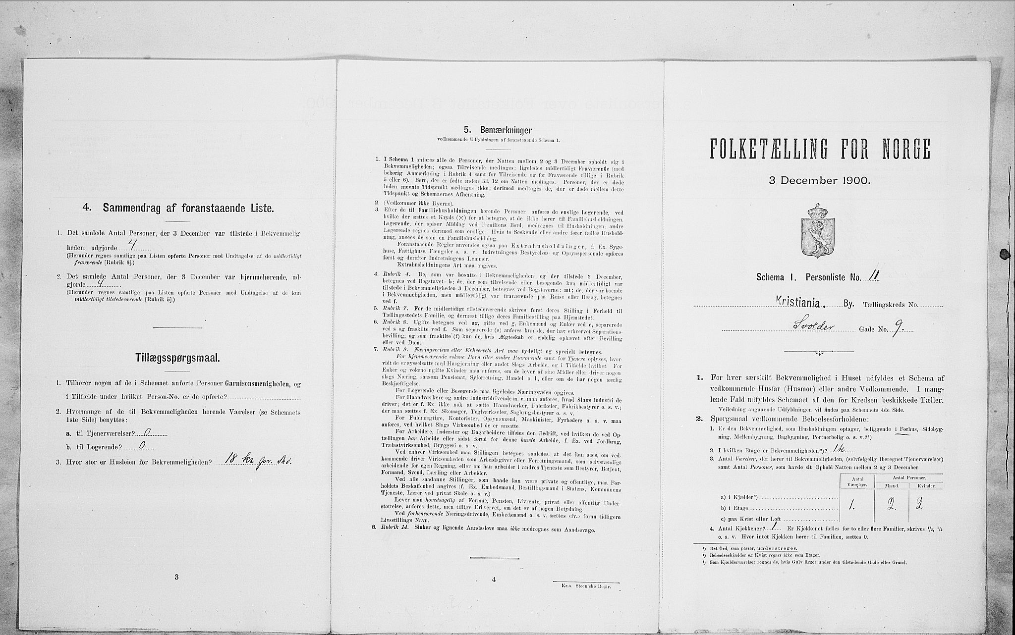 SAO, 1900 census for Kristiania, 1900, p. 95032