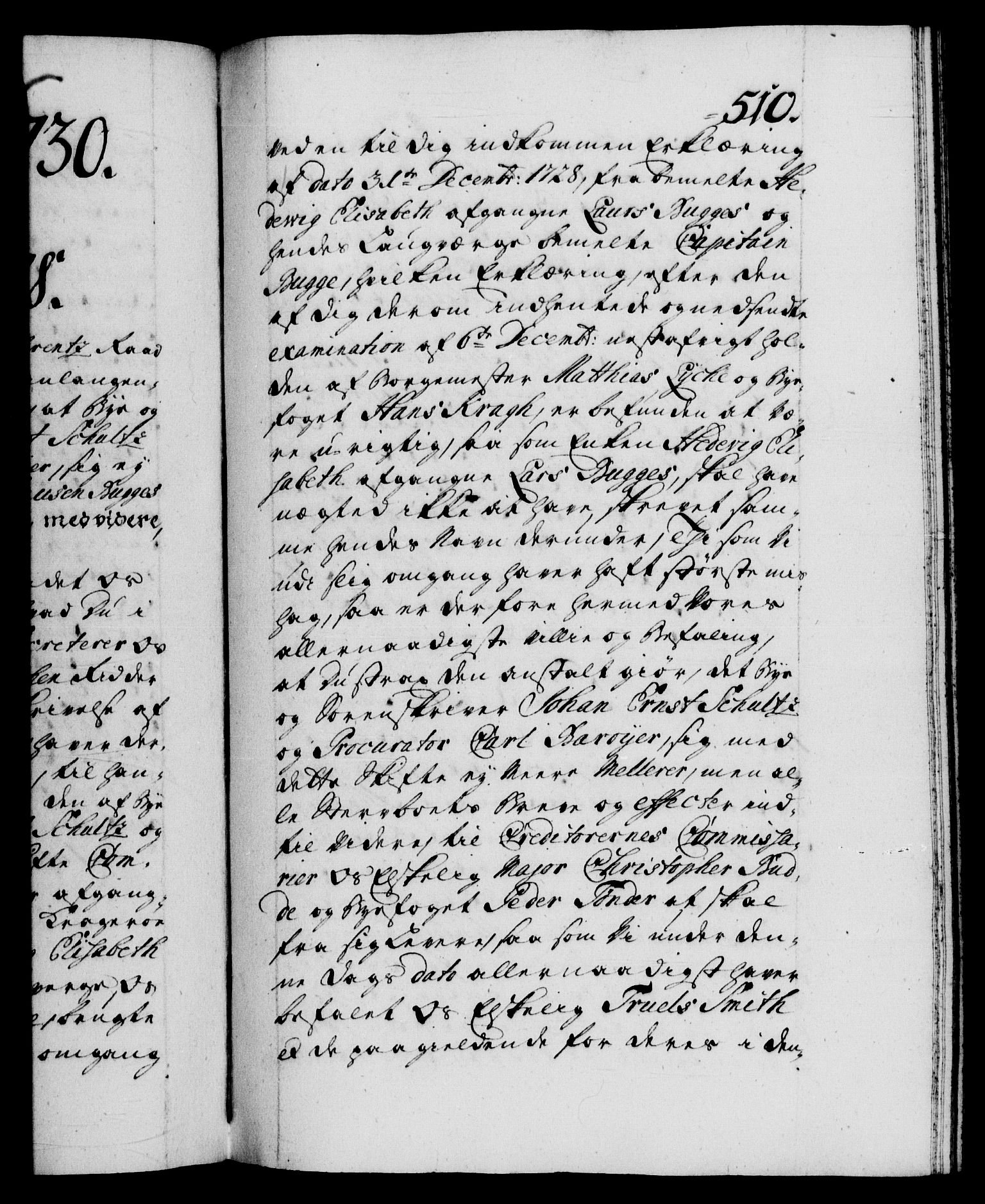 Danske Kanselli 1572-1799, AV/RA-EA-3023/F/Fc/Fca/Fcab/L0024: Norske tegnelser, 1728-1730, p. 510a