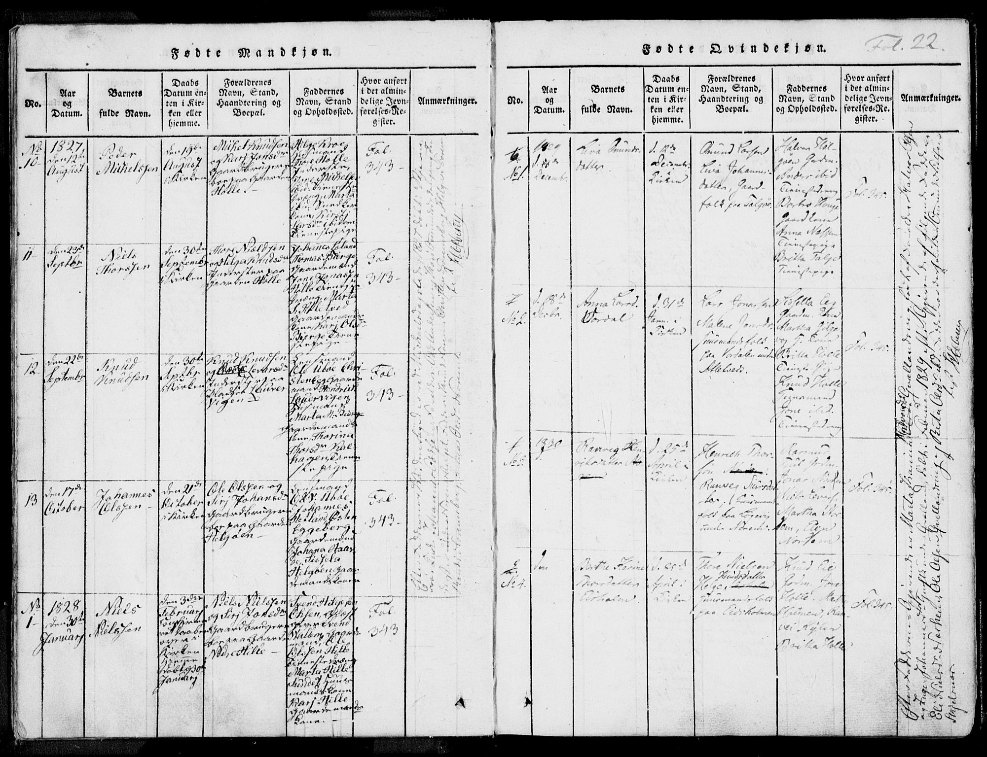 Nedstrand sokneprestkontor, AV/SAST-A-101841/01/IV: Parish register (official) no. A 7, 1816-1870, p. 22