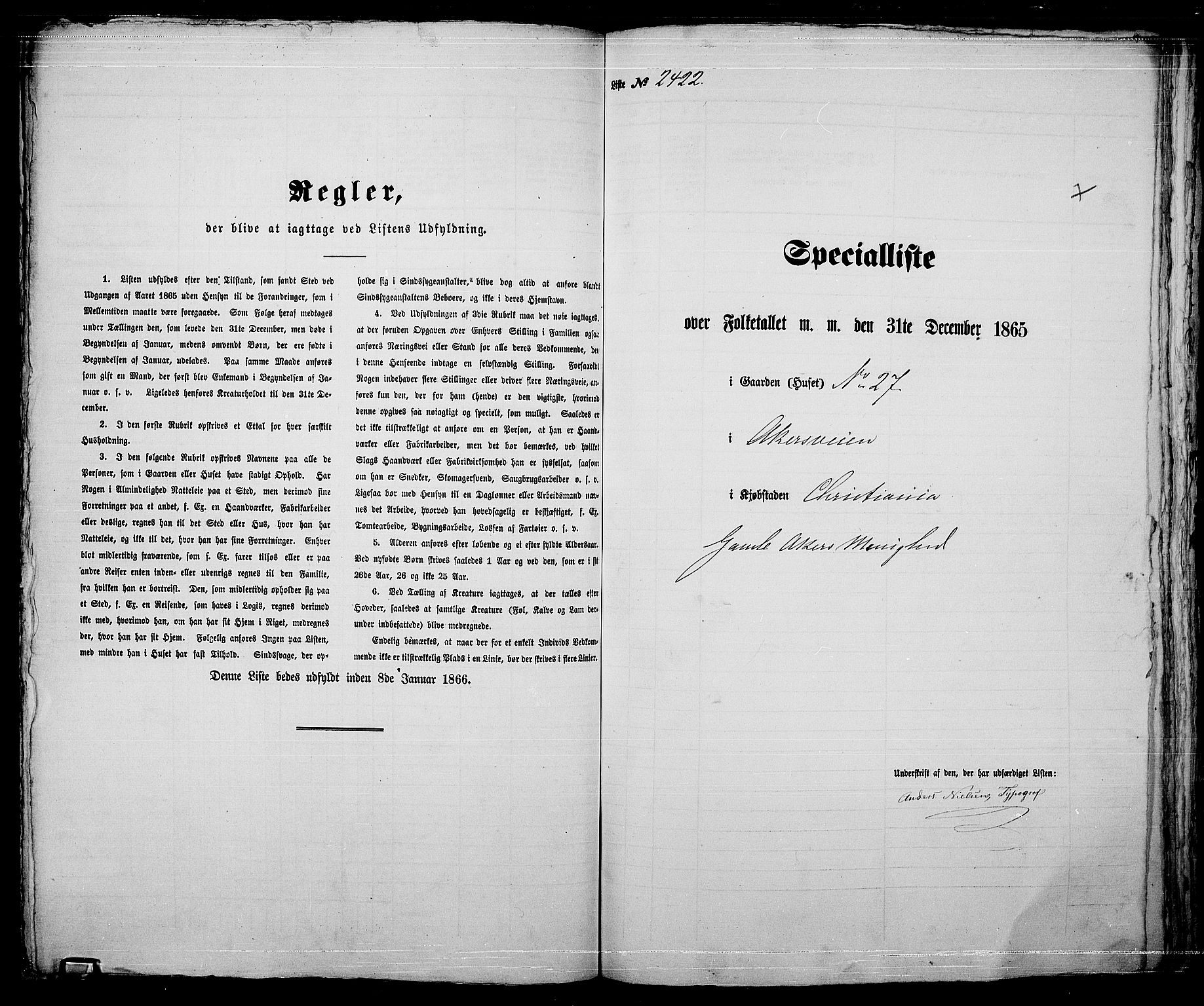 RA, 1865 census for Kristiania, 1865, p. 5376