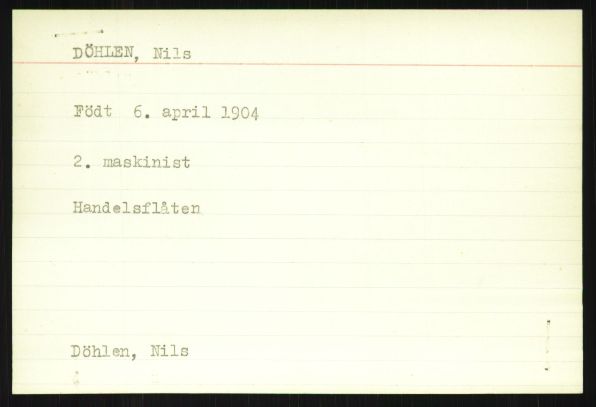 Direktoratet for sjømenn, AV/RA-S-3545/G/Gi/L0004: Alfabetisk ordnet kartotek over krigsdekorasjoner tildelt nordmenn under krigen, Abelquist - Einrem, 1940-1945, p. 1905