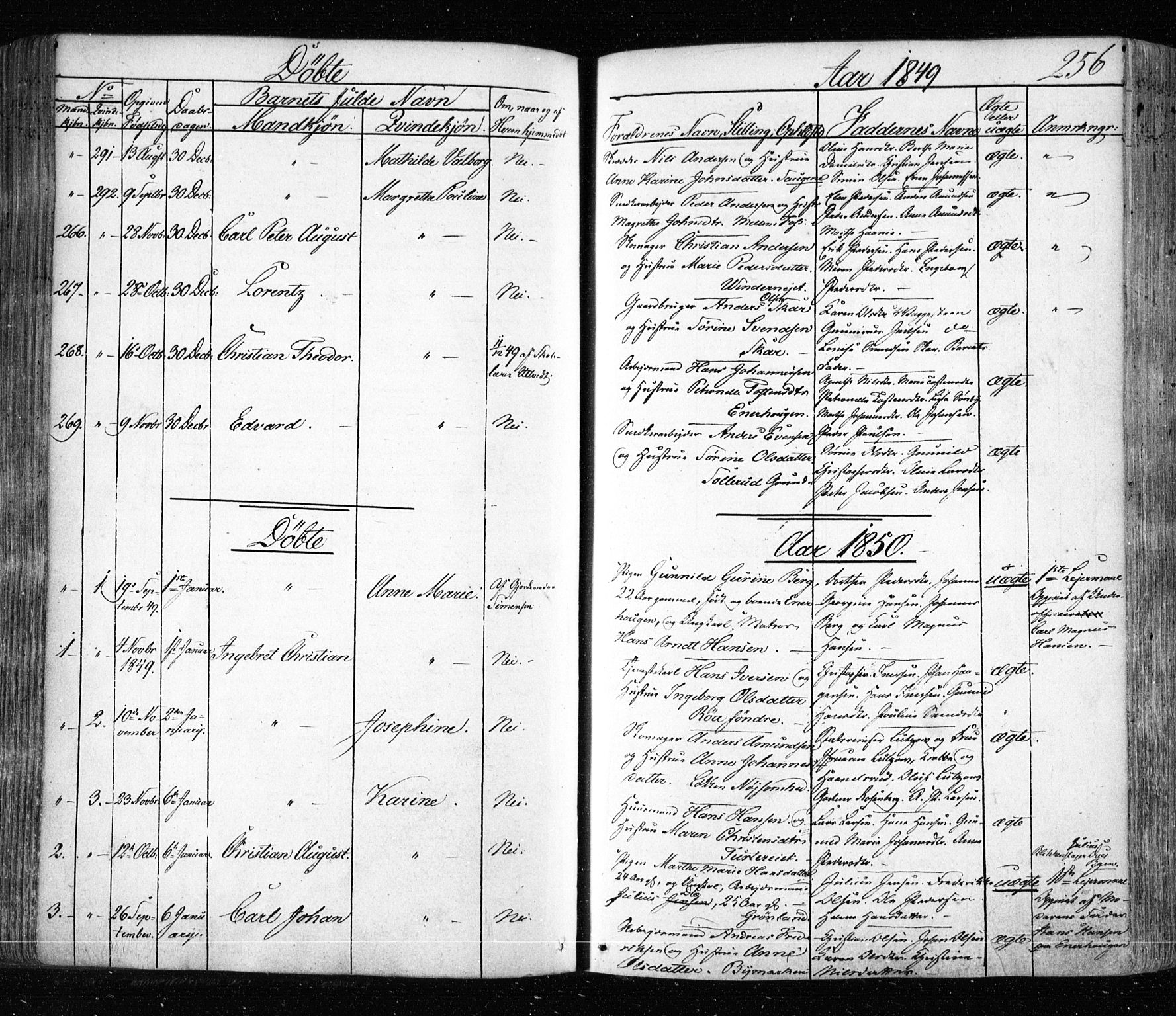 Aker prestekontor kirkebøker, SAO/A-10861/F/L0019: Parish register (official) no. 19, 1842-1852, p. 256