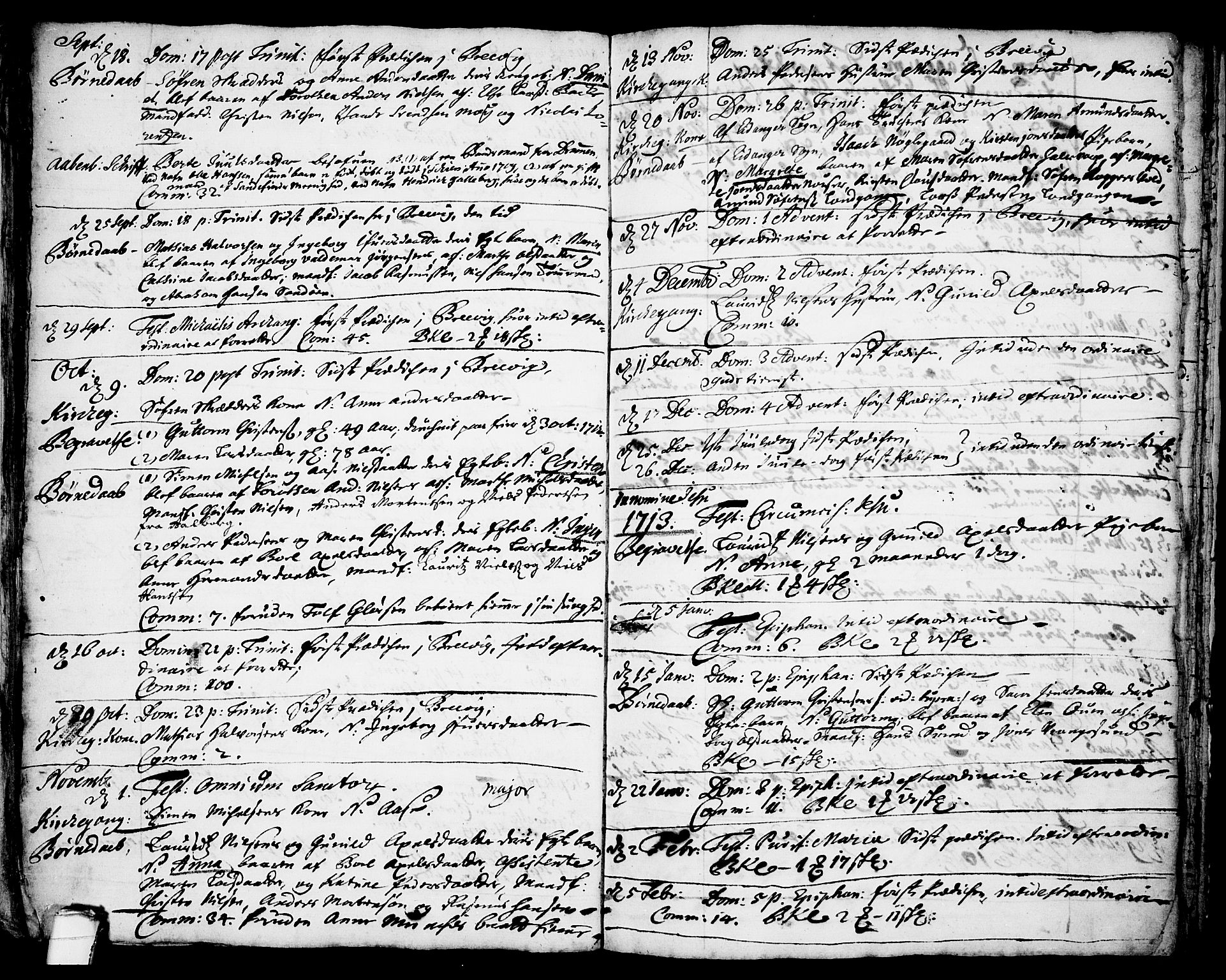 Brevik kirkebøker, SAKO/A-255/F/Fa/L0001: Parish register (official) no. 1, 1706-1719