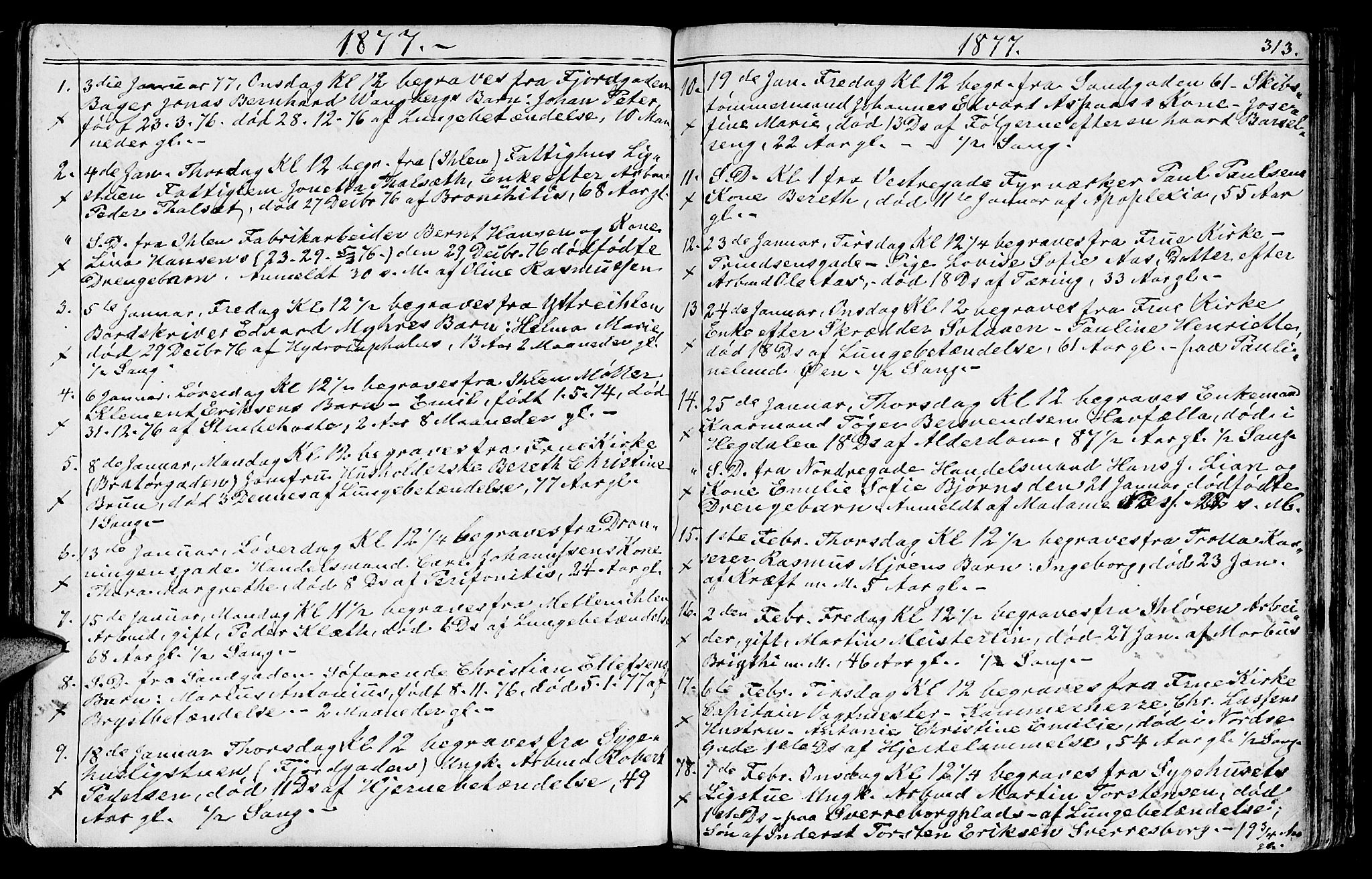 Ministerialprotokoller, klokkerbøker og fødselsregistre - Sør-Trøndelag, SAT/A-1456/602/L0142: Parish register (copy) no. 602C10, 1872-1894, p. 313