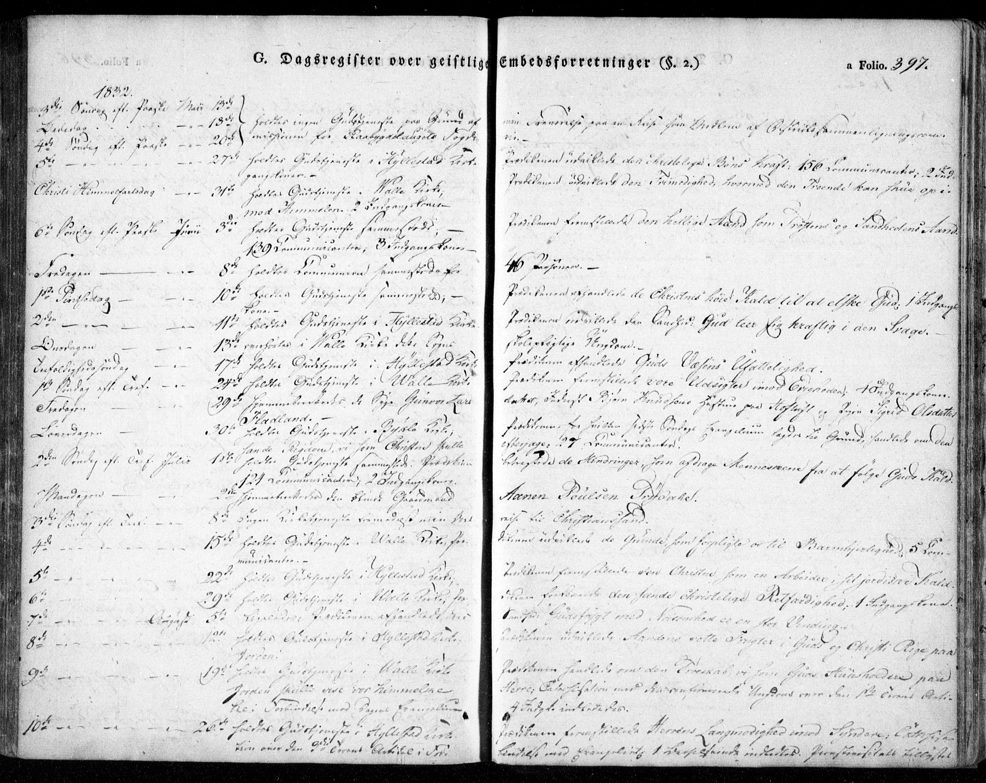 Valle sokneprestkontor, SAK/1111-0044/F/Fa/Fac/L0006: Parish register (official) no. A 6, 1831-1853, p. 397