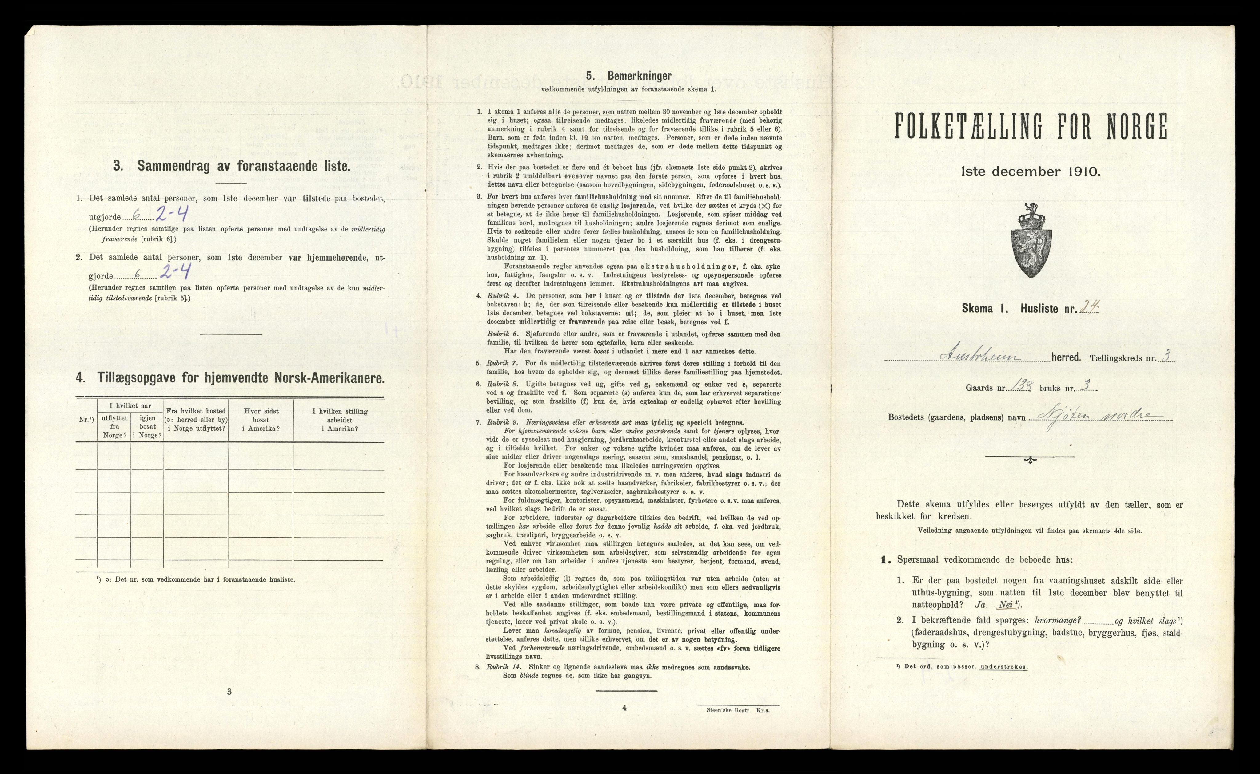 RA, 1910 census for Austrheim, 1910, p. 200