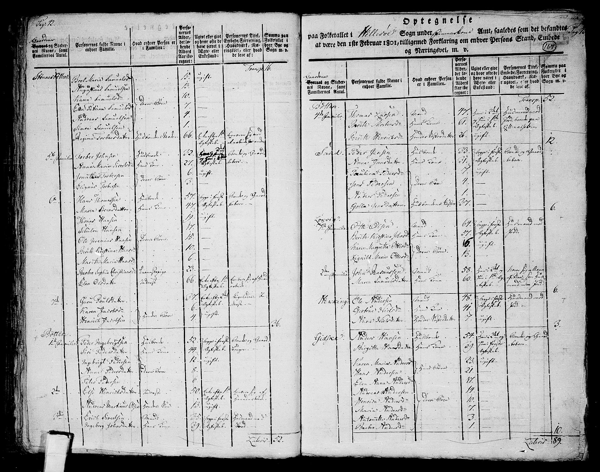 RA, 1801 census for 1931P Lenvik, 1801, p. 166b-167a