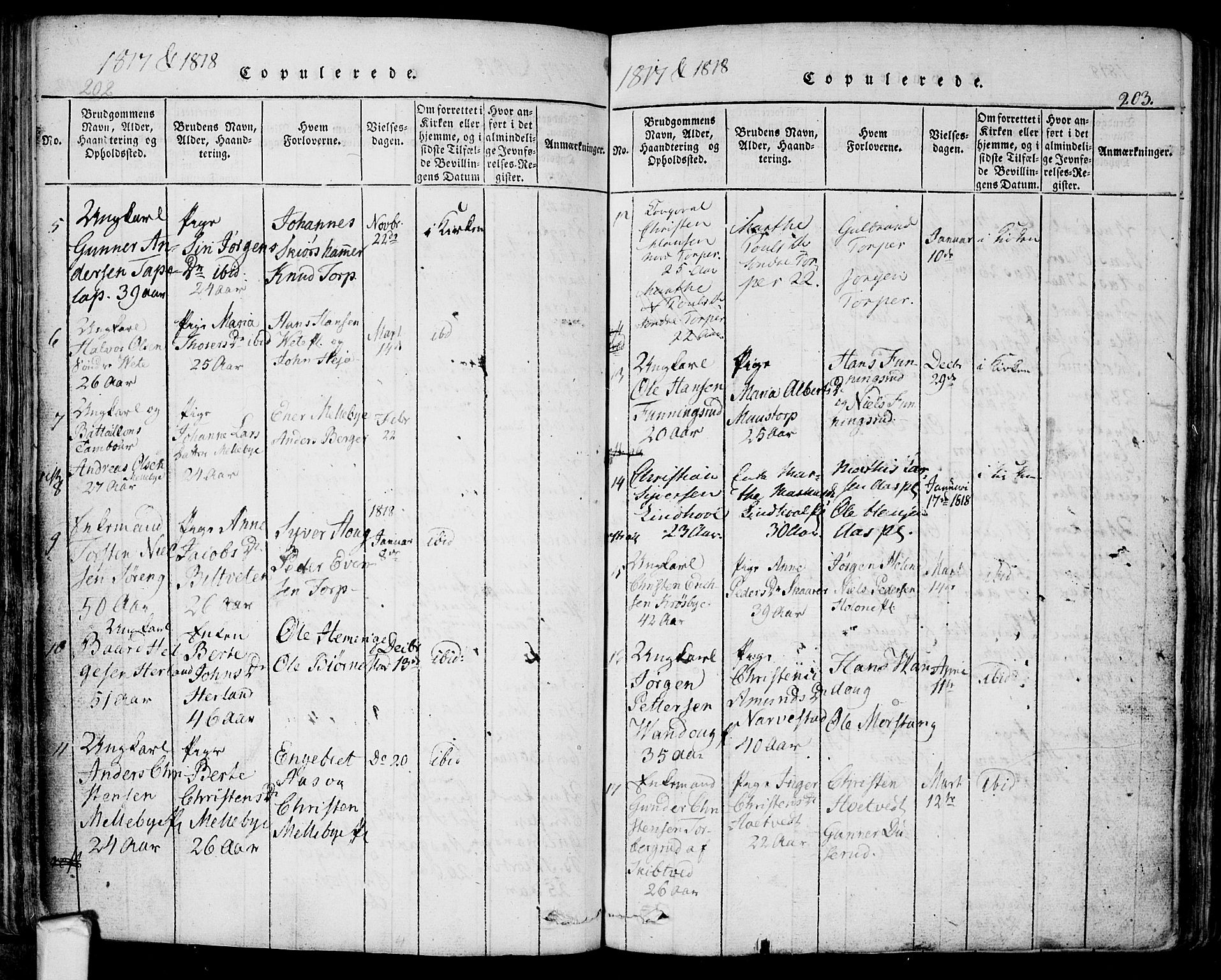 Eidsberg prestekontor Kirkebøker, SAO/A-10905/F/Fa/L0007: Parish register (official) no. I 7, 1814-1832, p. 203