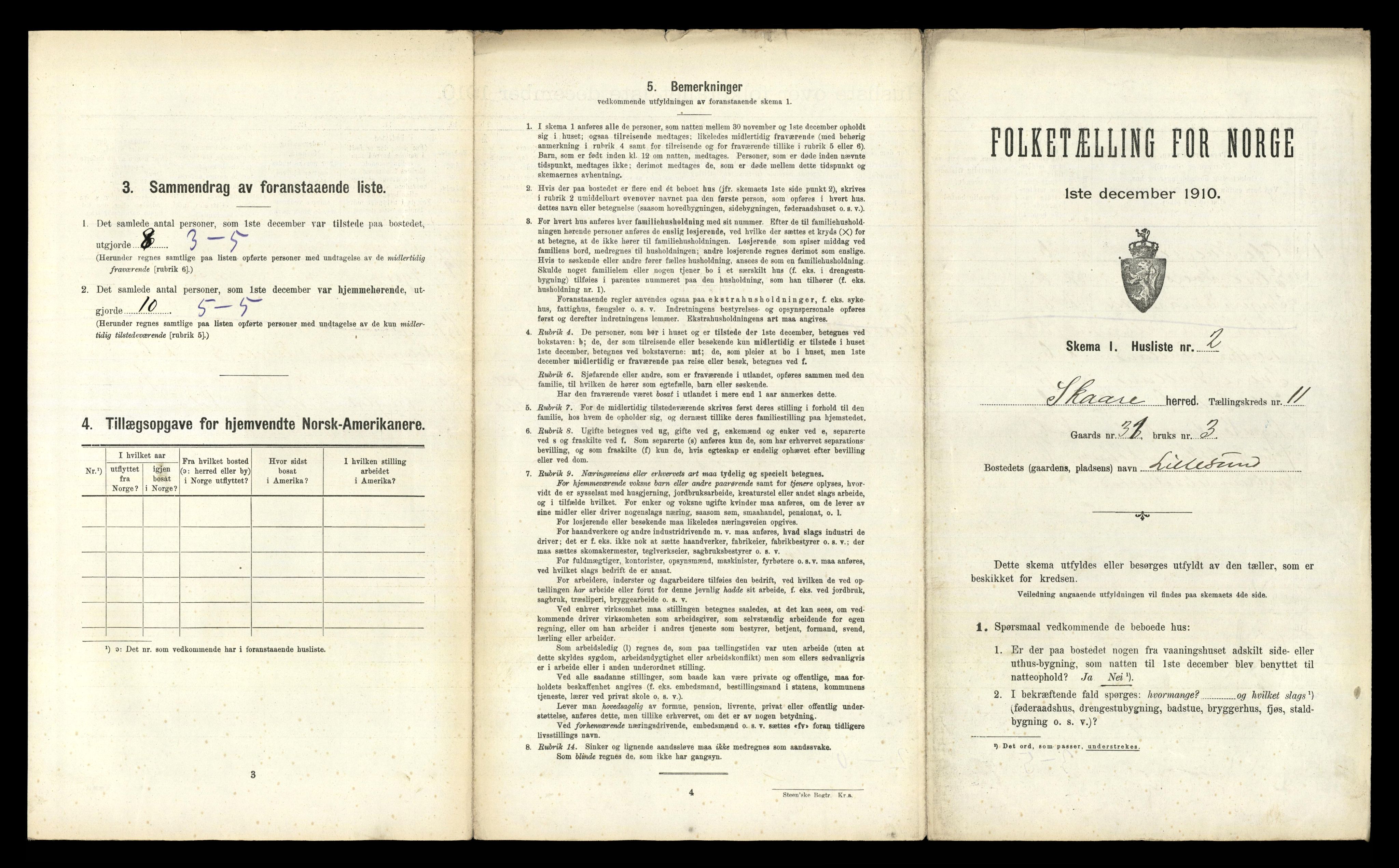 RA, 1910 census for Skåre, 1910, p. 1236