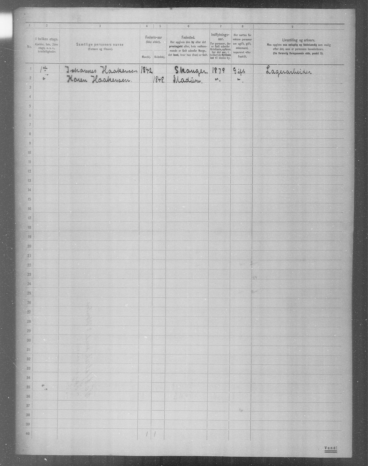 OBA, Municipal Census 1904 for Kristiania, 1904, p. 8254