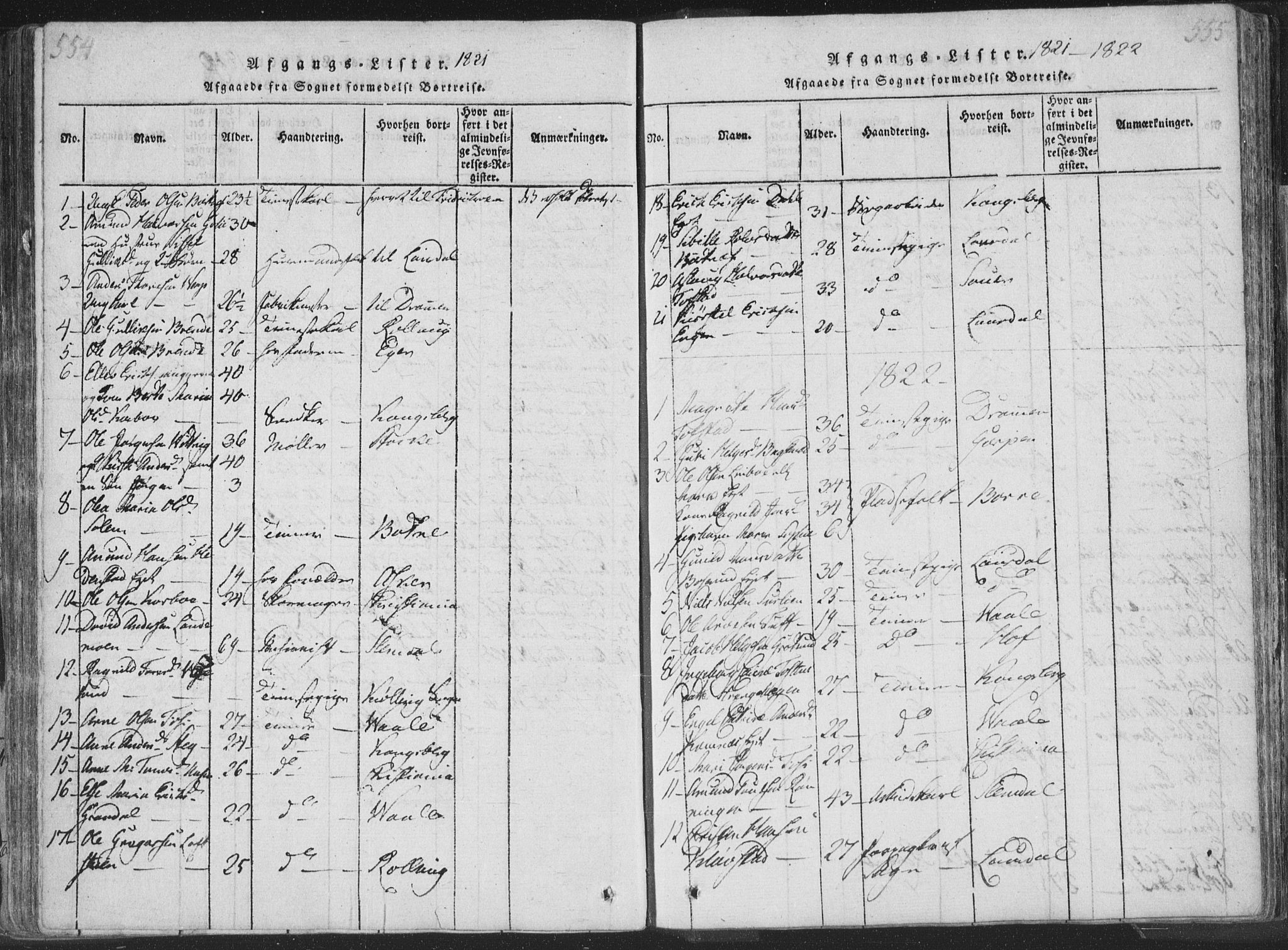 Sandsvær kirkebøker, SAKO/A-244/F/Fa/L0004: Parish register (official) no. I 4, 1817-1839, p. 554-555
