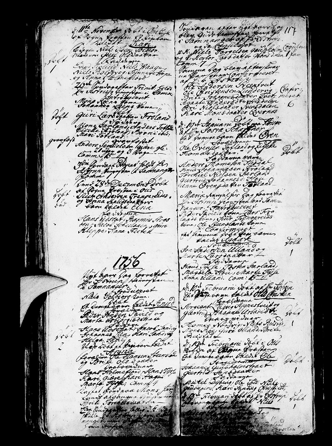 Os sokneprestembete, SAB/A-99929: Parish register (official) no. A 4, 1669-1760, p. 117