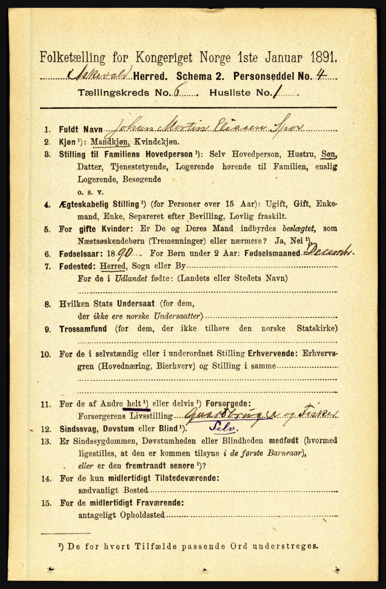 RA, 1891 census for 1428 Askvoll, 1891, p. 1683