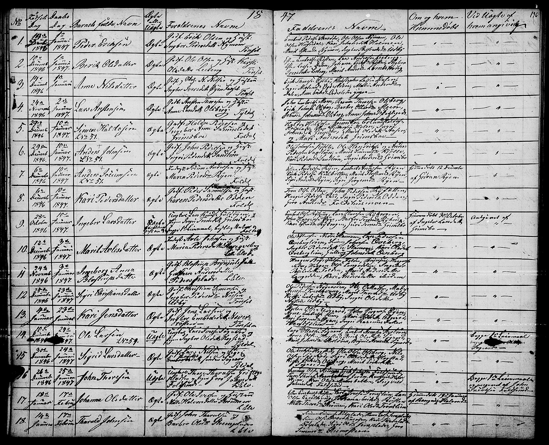Tynset prestekontor, SAH/PREST-058/H/Ha/Haa/L0019: Parish register (official) no. 19, 1829-1847, p. 136