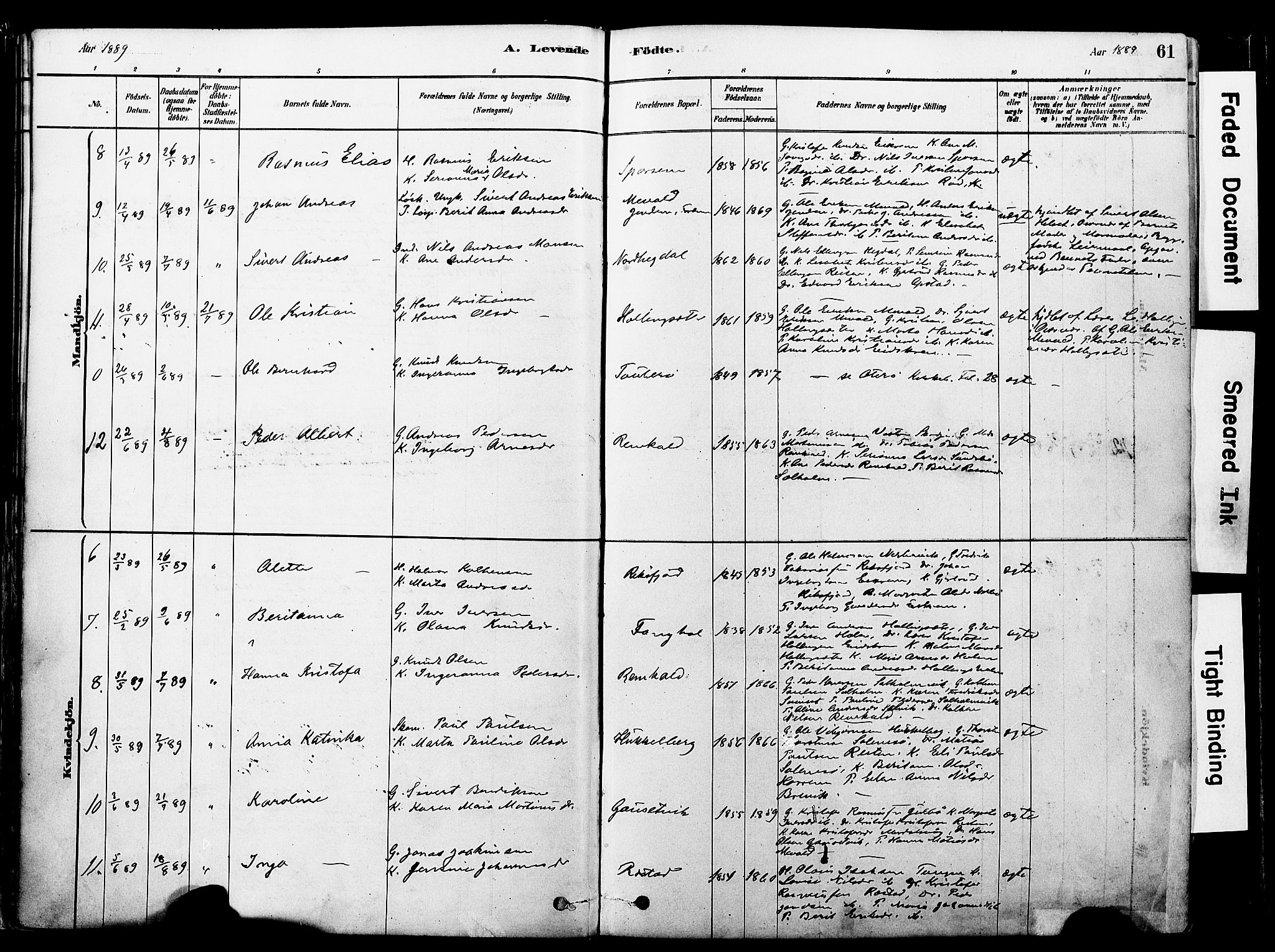 Ministerialprotokoller, klokkerbøker og fødselsregistre - Møre og Romsdal, SAT/A-1454/560/L0721: Parish register (official) no. 560A05, 1878-1917, p. 61