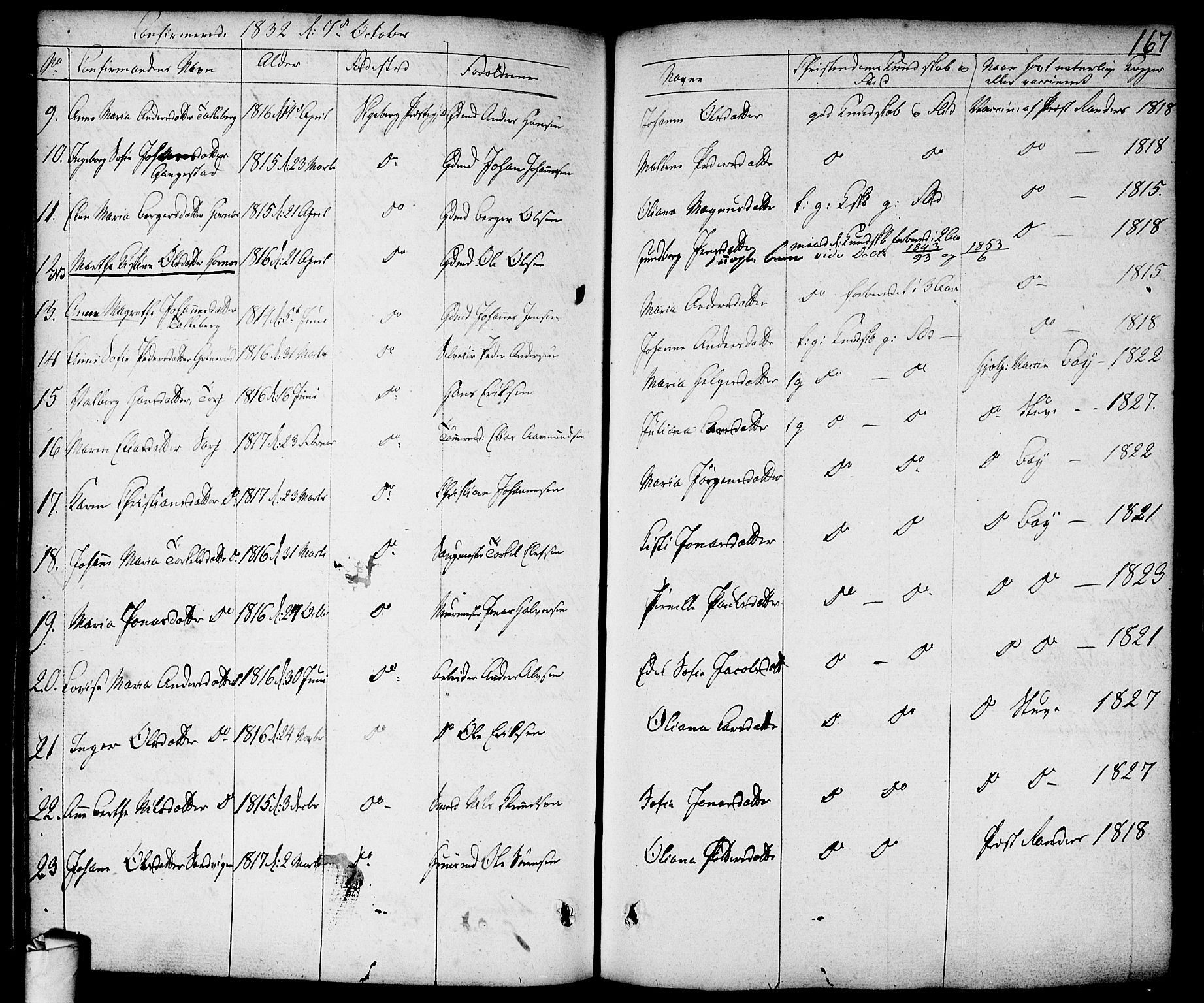 Skjeberg prestekontor Kirkebøker, AV/SAO-A-10923/F/Fa/L0005: Parish register (official) no. I 5, 1830-1845, p. 167