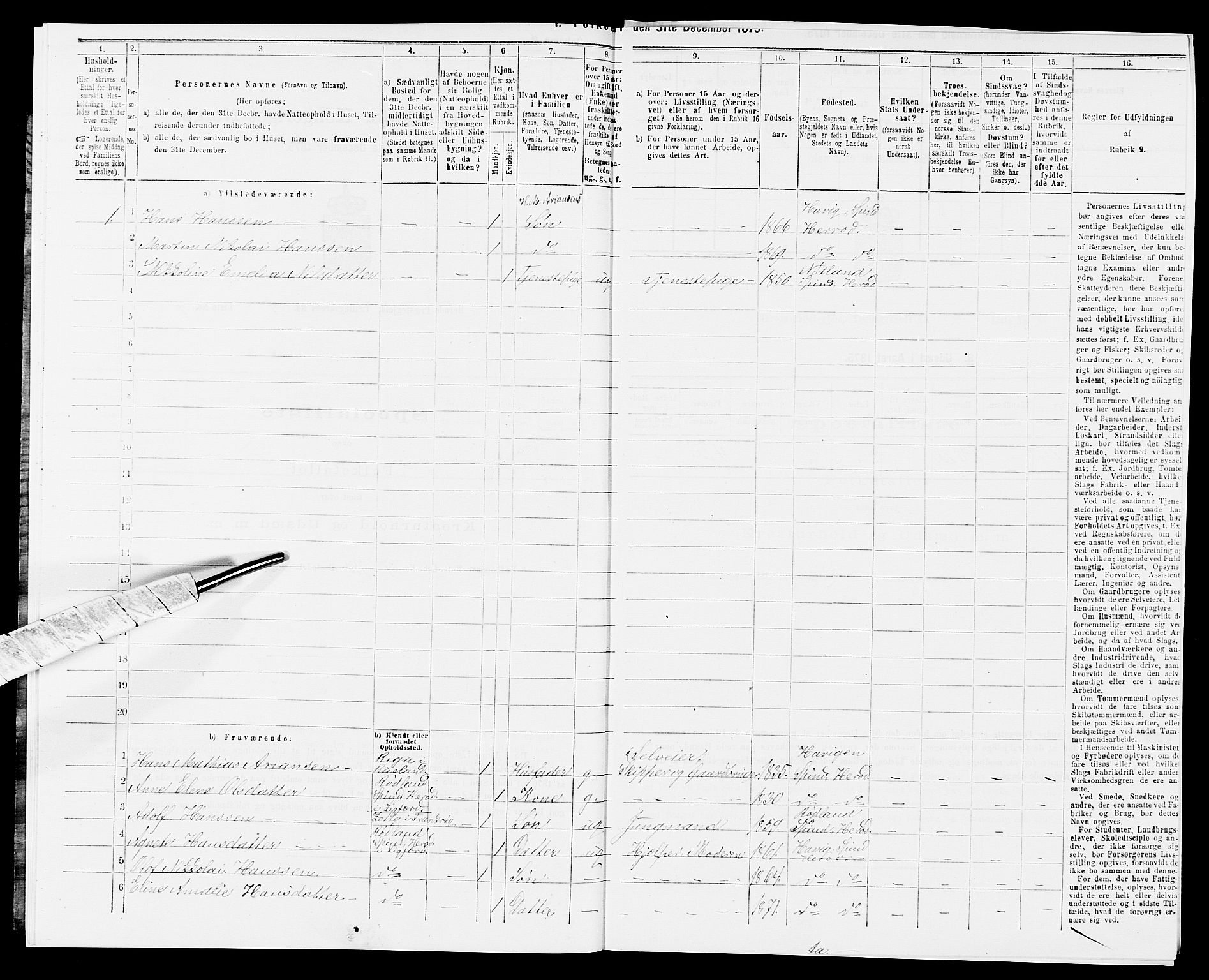 SAK, 1875 census for 1039P Herad, 1875, p. 450