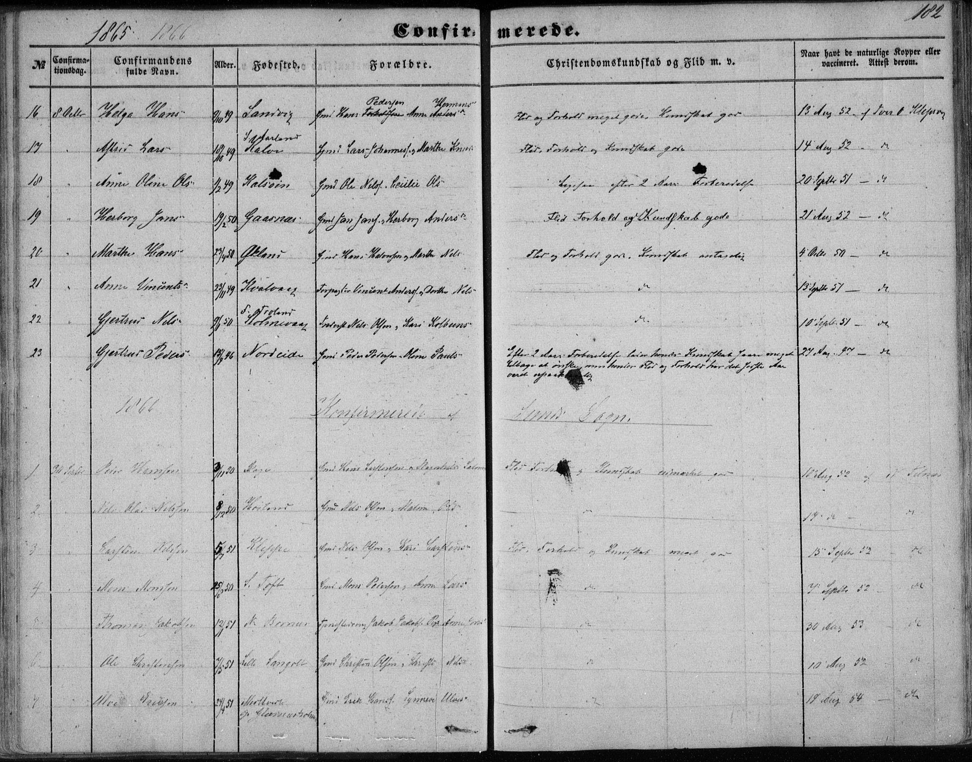 Sund sokneprestembete, SAB/A-99930: Parish register (official) no. A 14, 1850-1866, p. 182