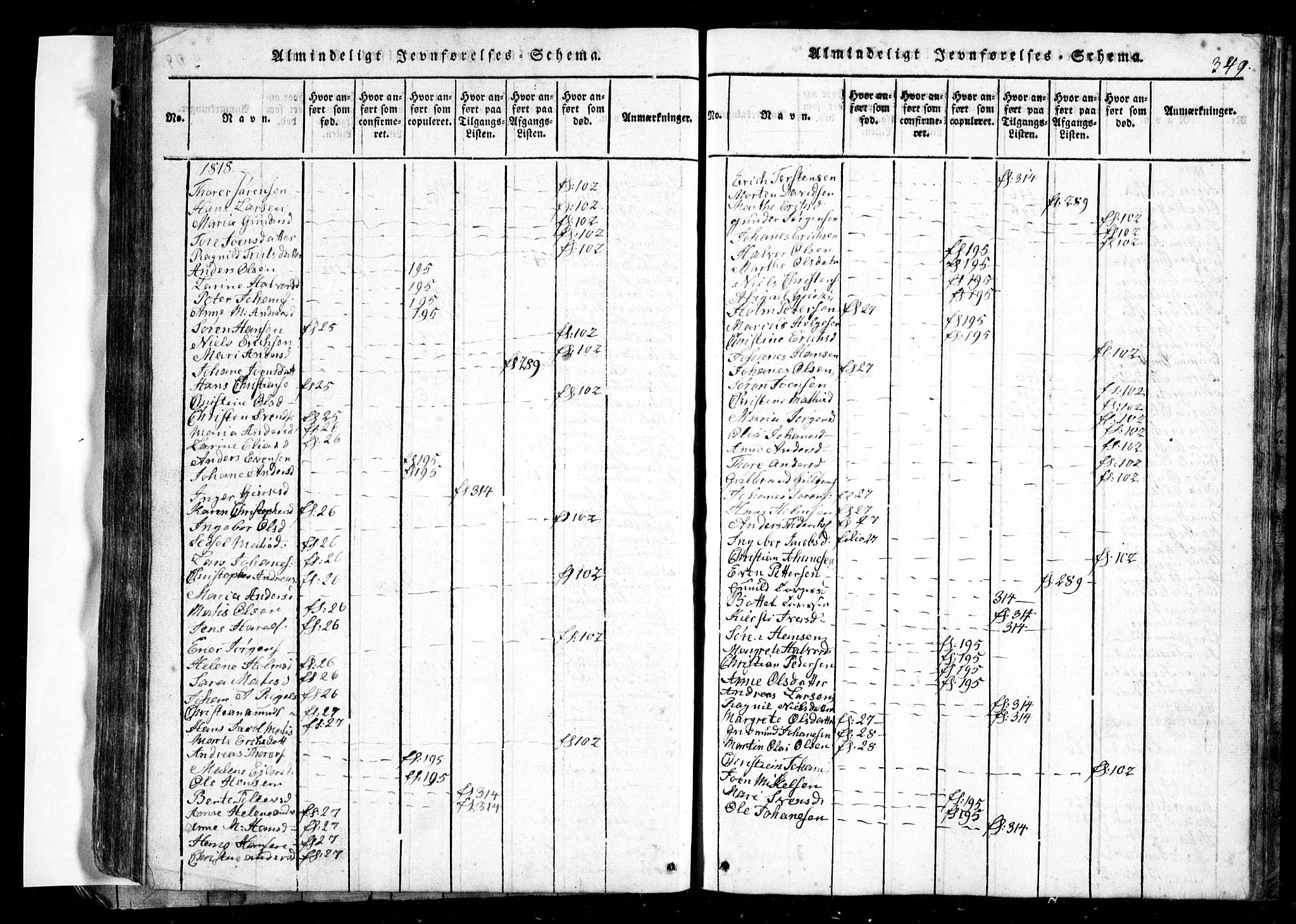 Spydeberg prestekontor Kirkebøker, SAO/A-10924/G/Ga/L0001: Parish register (copy) no. I 1, 1814-1868, p. 349