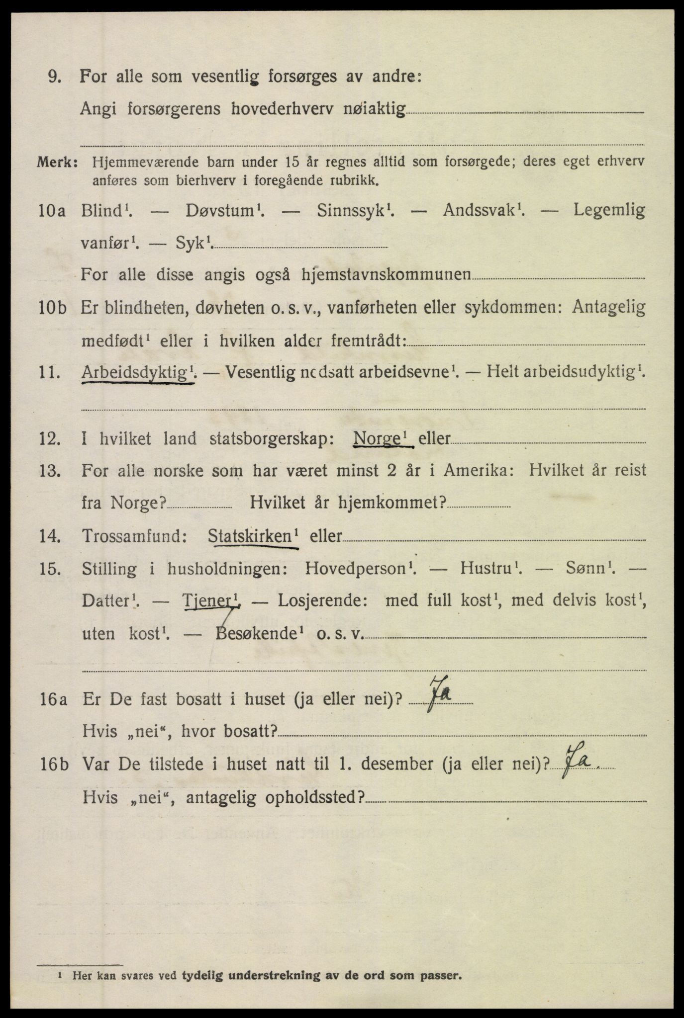 SAK, 1920 census for Øyestad, 1920, p. 5263